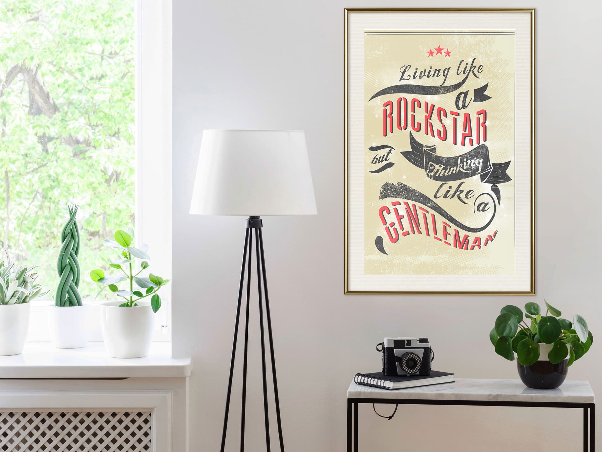 

Plakat - Życie i myślenie (rozmiar 20x30, wykończenie Rama złota z passe-partout)