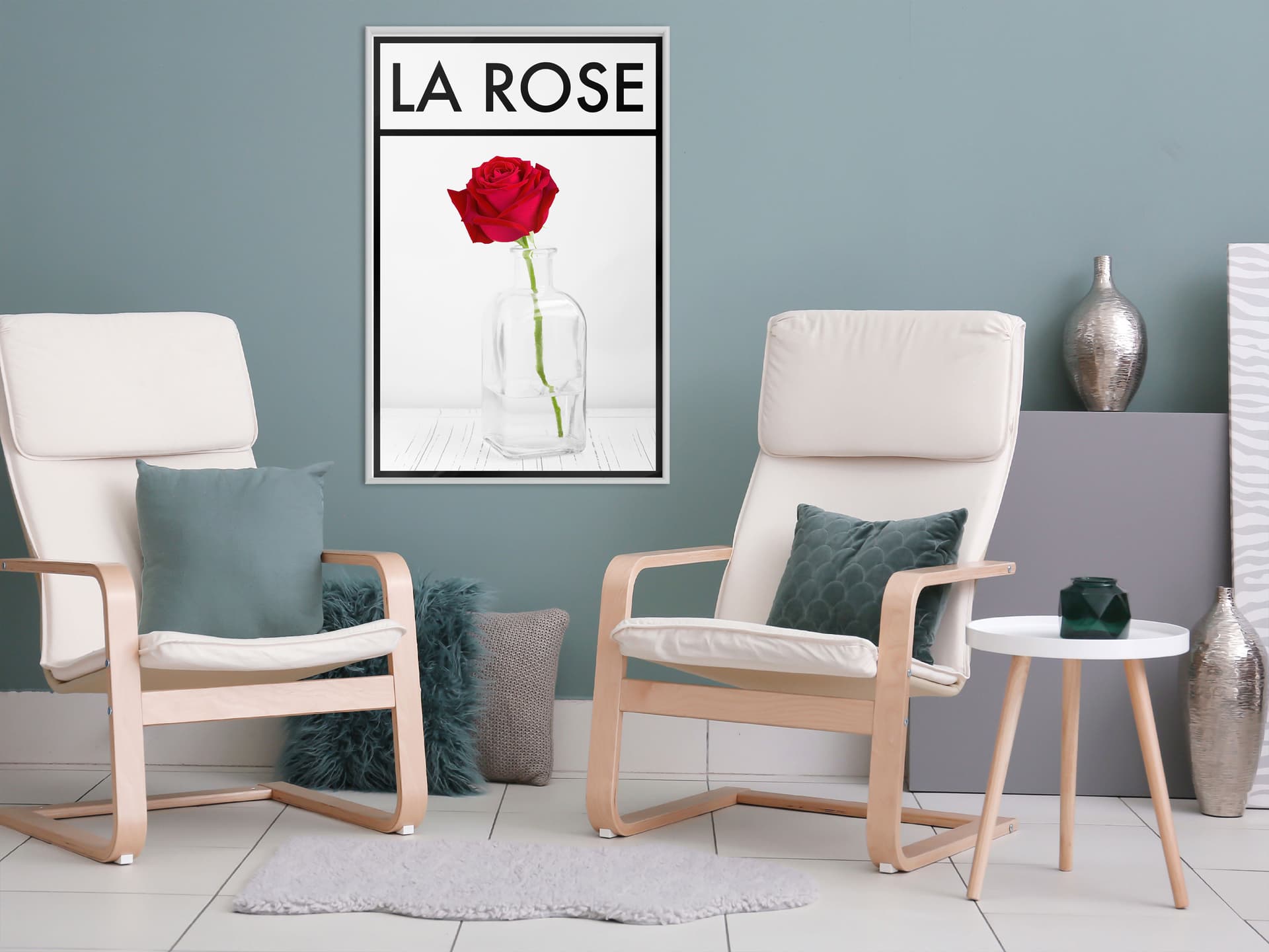 

Plakat - Róża w wazonie (rozmiar 40x60, wykończenie Rama biała)