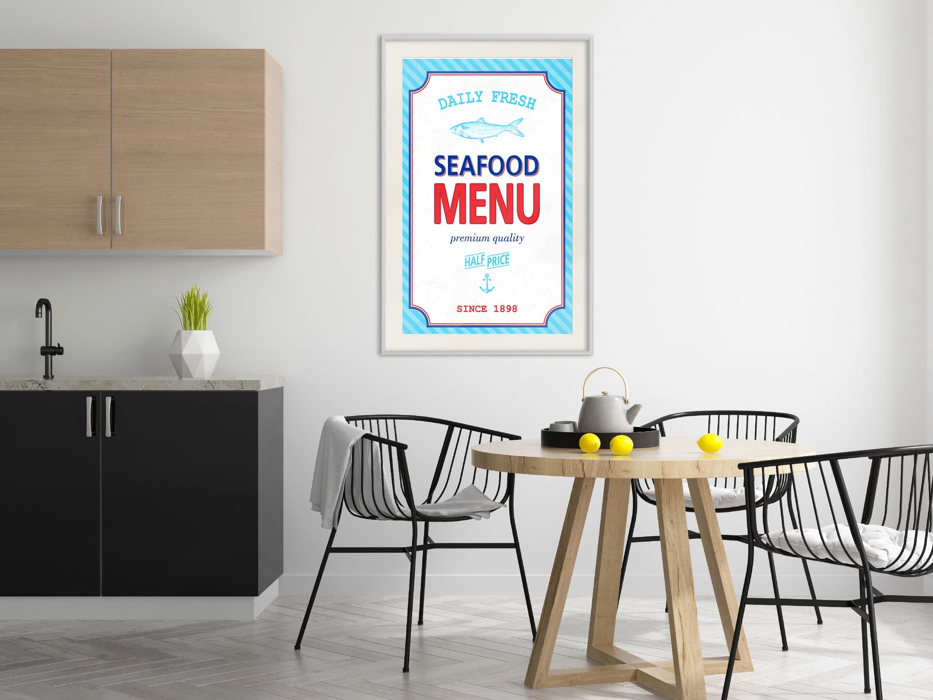 

Plakat - Codziennie świeże (rozmiar 30x45, wykończenie Rama biała z passe-partout)