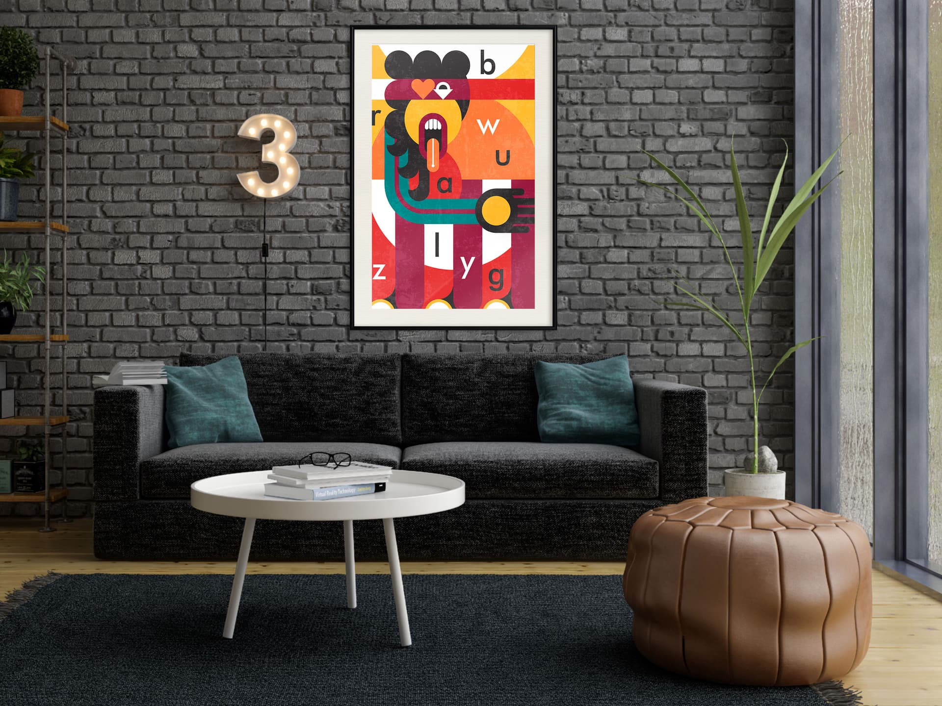 

Plakat - Kolorowe myśli (rozmiar 30x45, wykończenie Rama czarna z passe-partout)