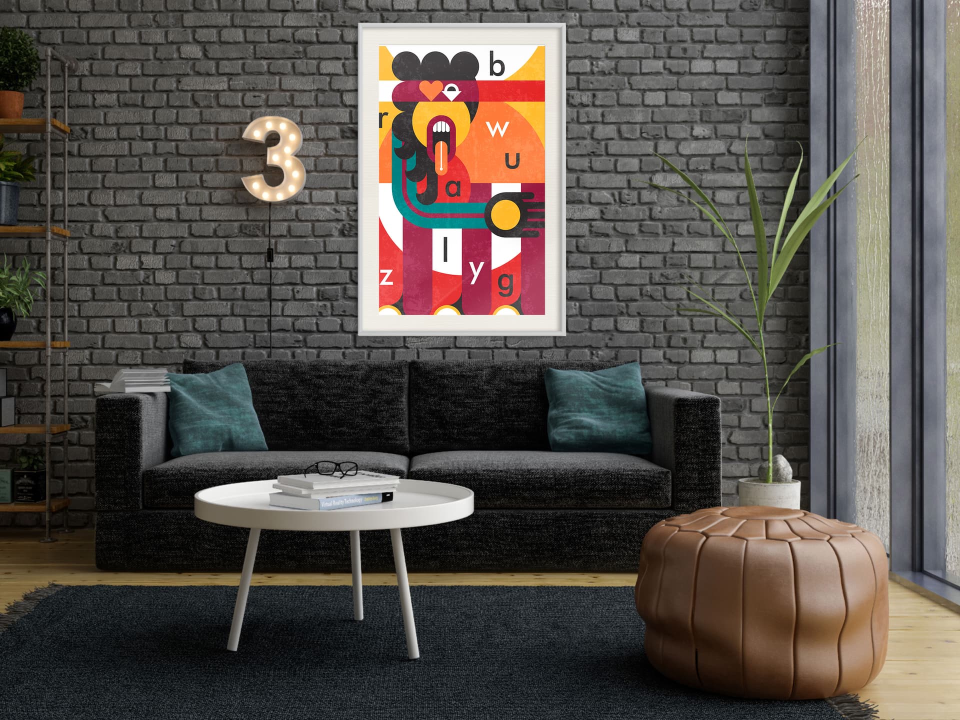 

Plakat - Kolorowe myśli (rozmiar 30x45, wykończenie Rama biała z passe-partout)
