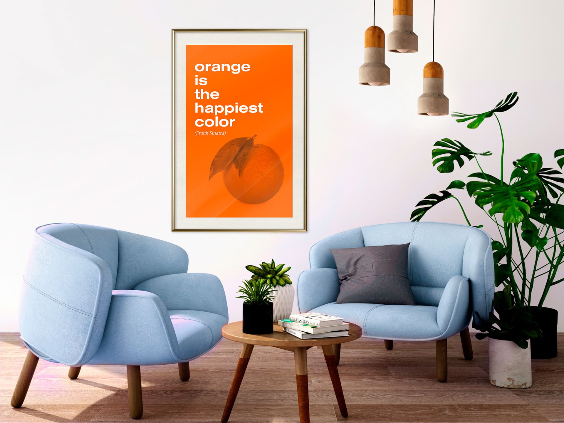 

Plakat - Kolor pomarańczowy (rozmiar 40x60, wykończenie Rama złota z passe-partout)