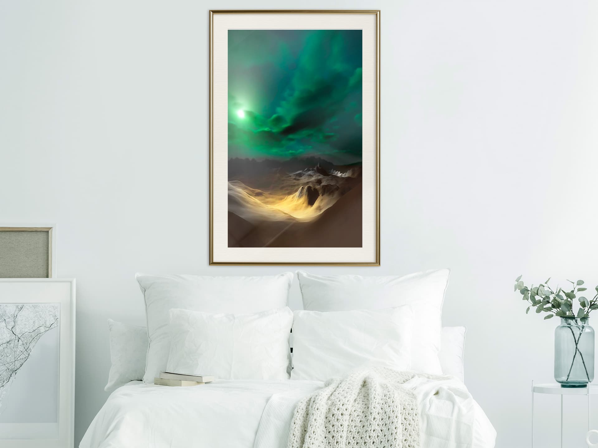 

Plakat - Zielony księżyc (rozmiar 20x30, wykończenie Rama złota z passe-partout)