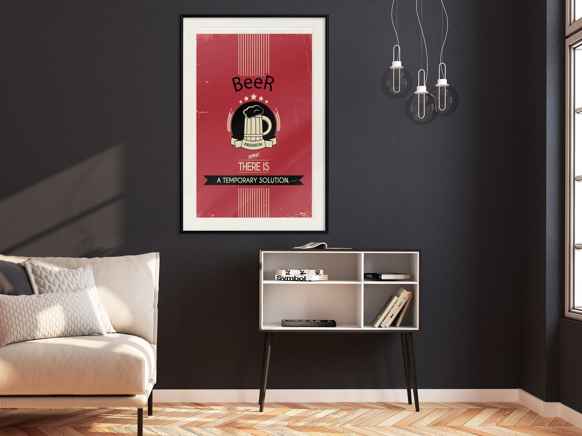 

Plakat - Tymczasowe rozwiązanie (rozmiar 40x60, wykończenie Rama czarna z passe-partout)