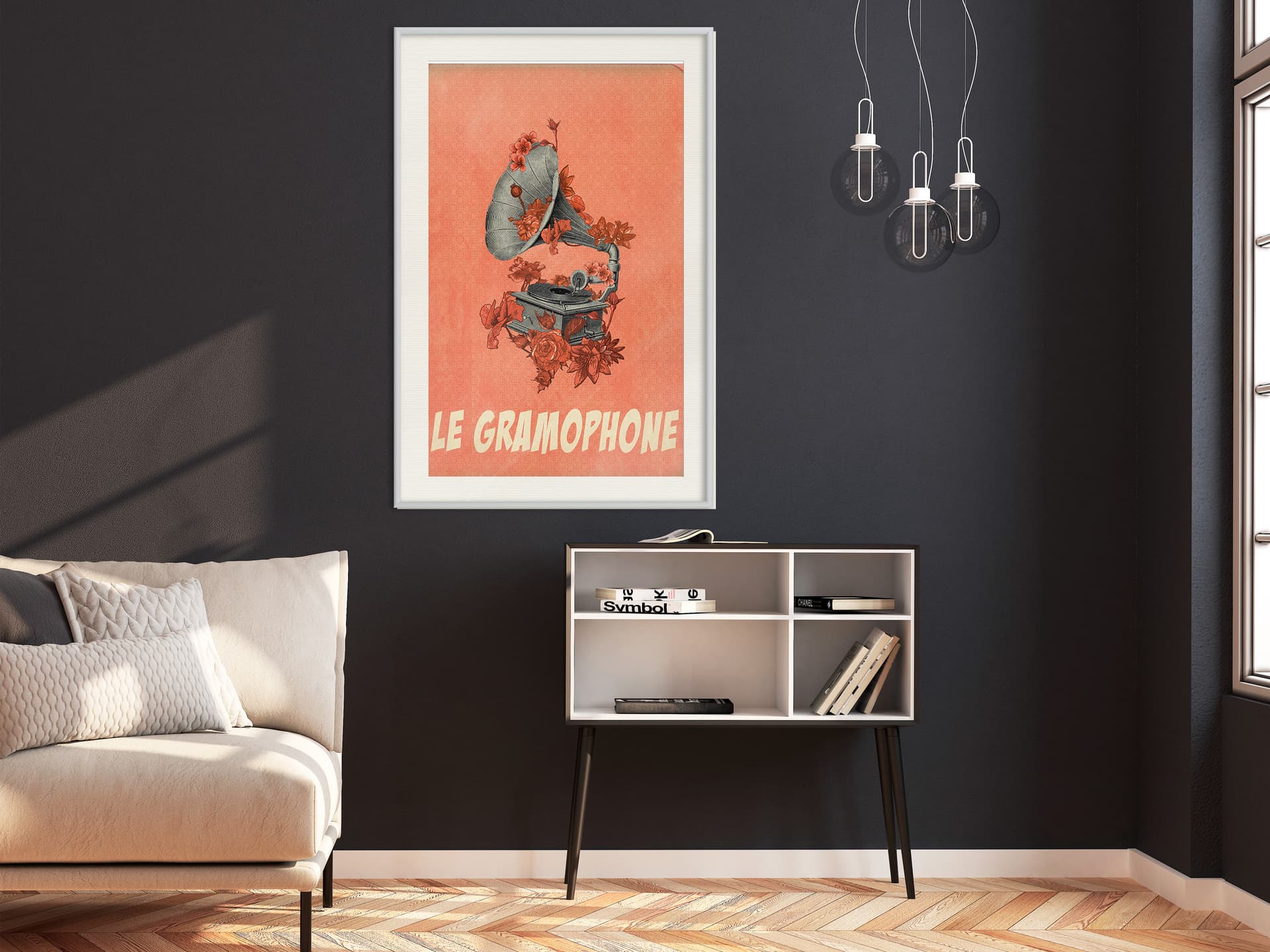 

Plakat - Muzyka retro (rozmiar 20x30, wykończenie Rama biała z passe-partout)