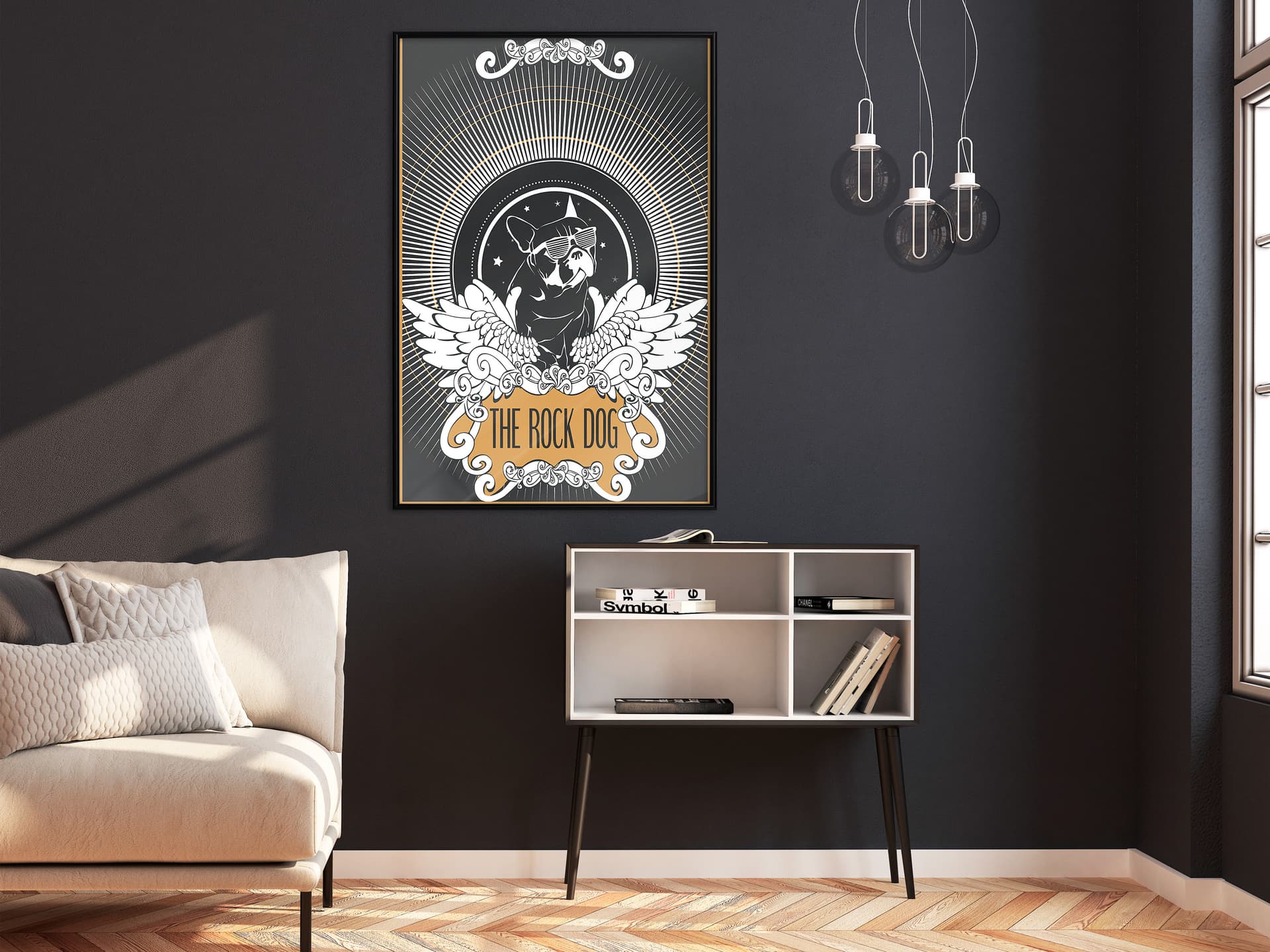 

Plakat - Wyluzowany buldog (rozmiar 20x30, wykończenie Rama czarna)