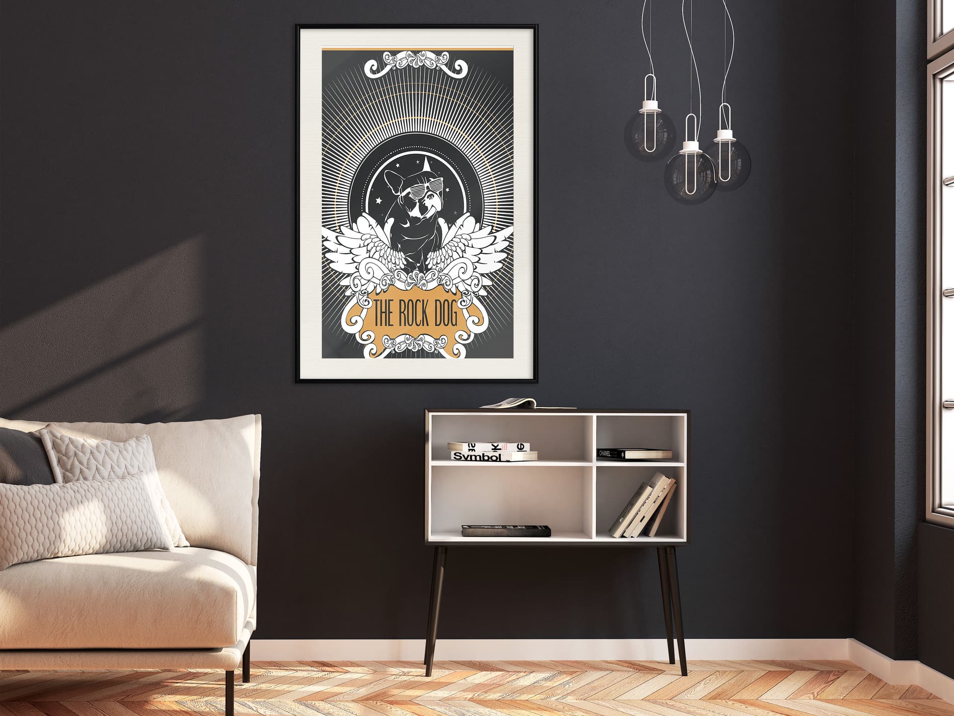 

Plakat - Wyluzowany buldog (rozmiar 20x30, wykończenie Rama czarna z passe-partout)