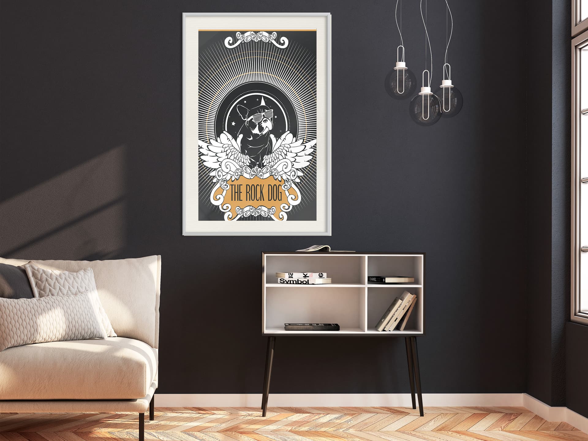 

Plakat - Wyluzowany buldog (rozmiar 30x45, wykończenie Rama biała z passe-partout)