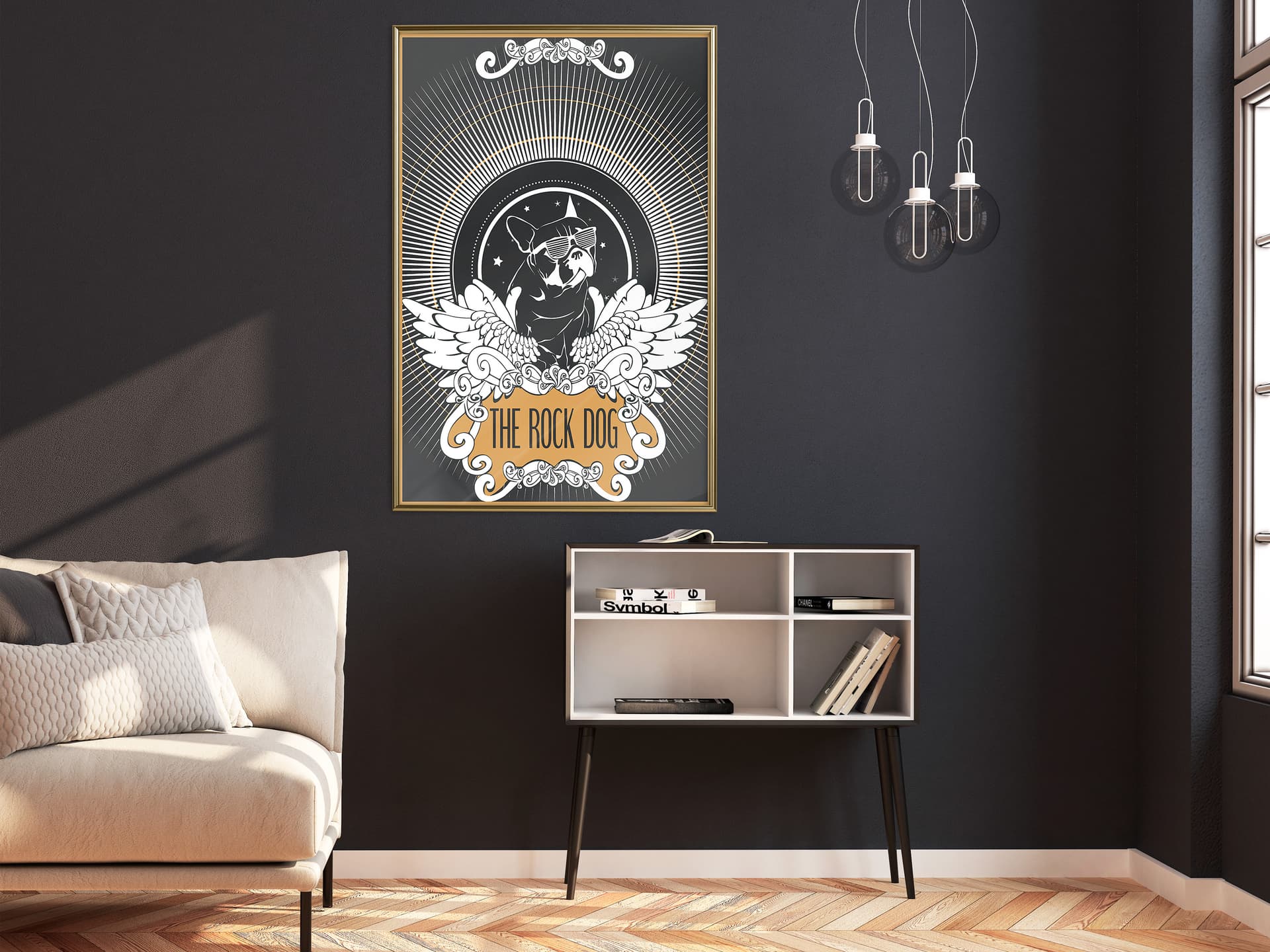 

Plakat - Wyluzowany buldog (rozmiar 20x30, wykończenie Rama złota)