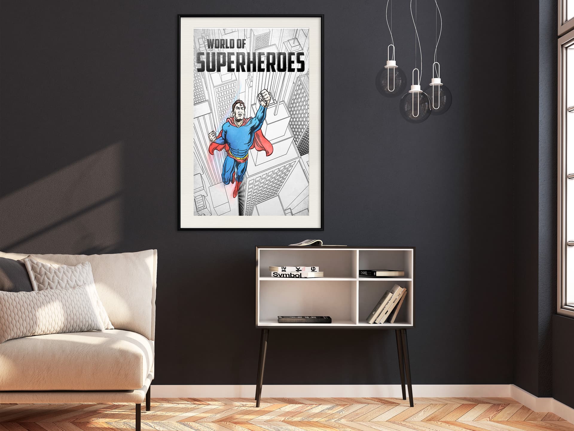 

Plakat - Superbohater (rozmiar 40x60, wykończenie Rama czarna z passe-partout)