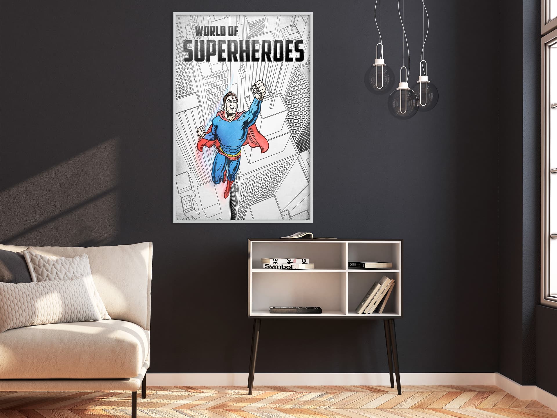 

Plakat - Superbohater (rozmiar 40x60, wykończenie Rama biała)