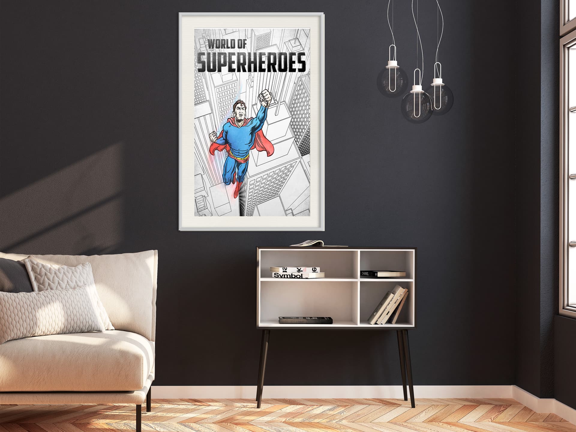

Plakat - Superbohater (rozmiar 30x45, wykończenie Rama biała z passe-partout)