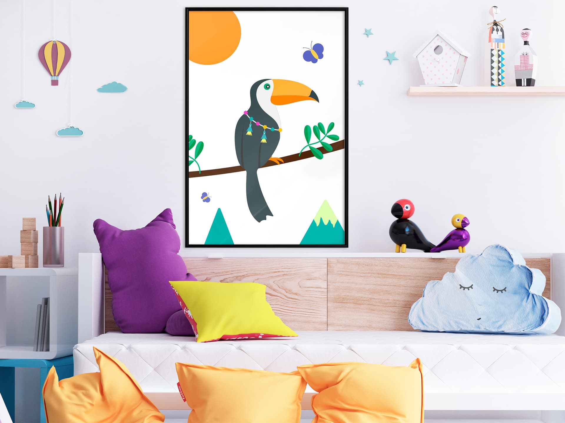 

Plakat - Bajkowy tukan (rozmiar 30x45, wykończenie Rama czarna)