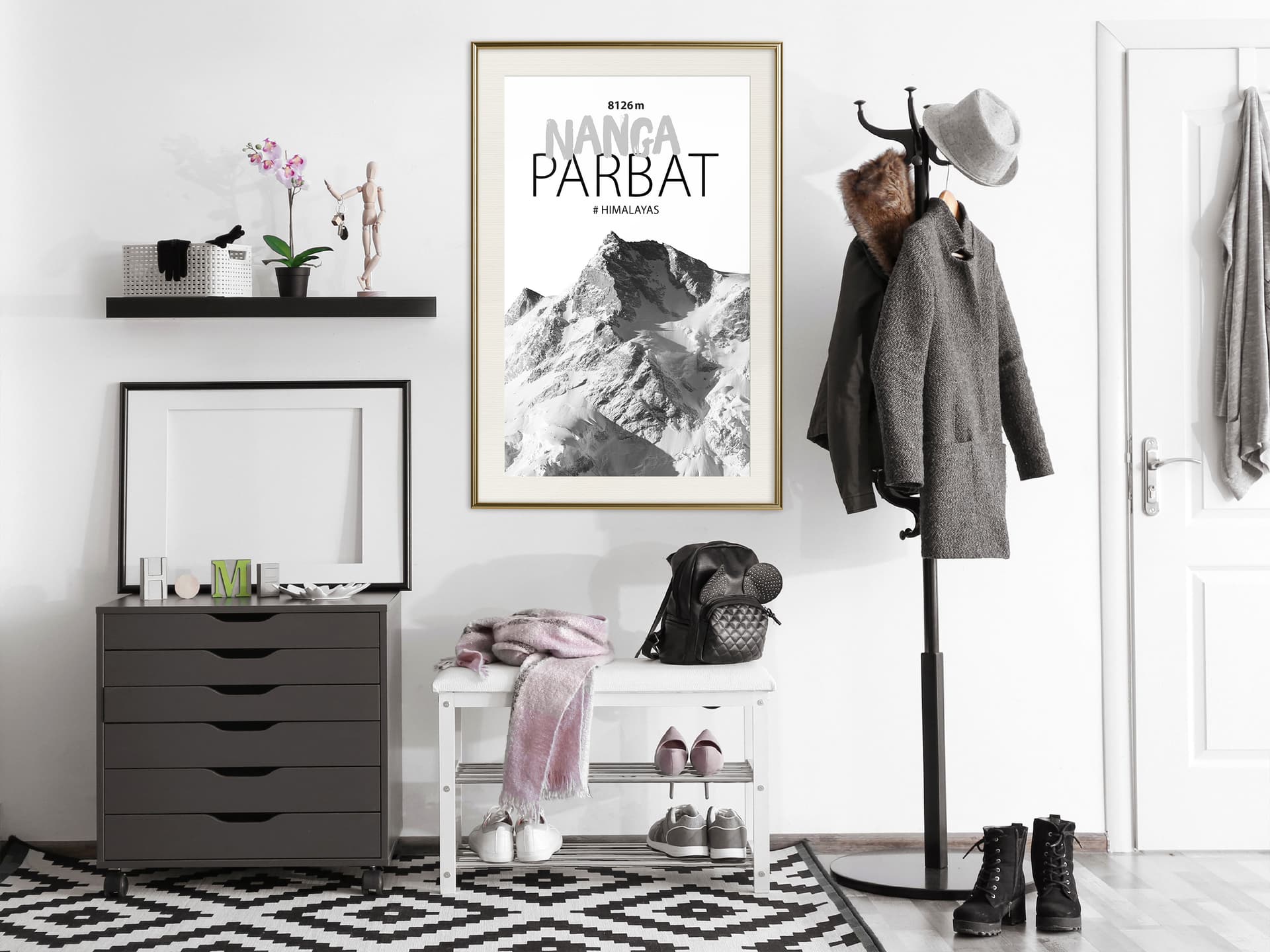 

Plakat - Szczyty świata: Nanga Parbat (rozmiar 40x60, wykończenie Rama złota z passe-partout)