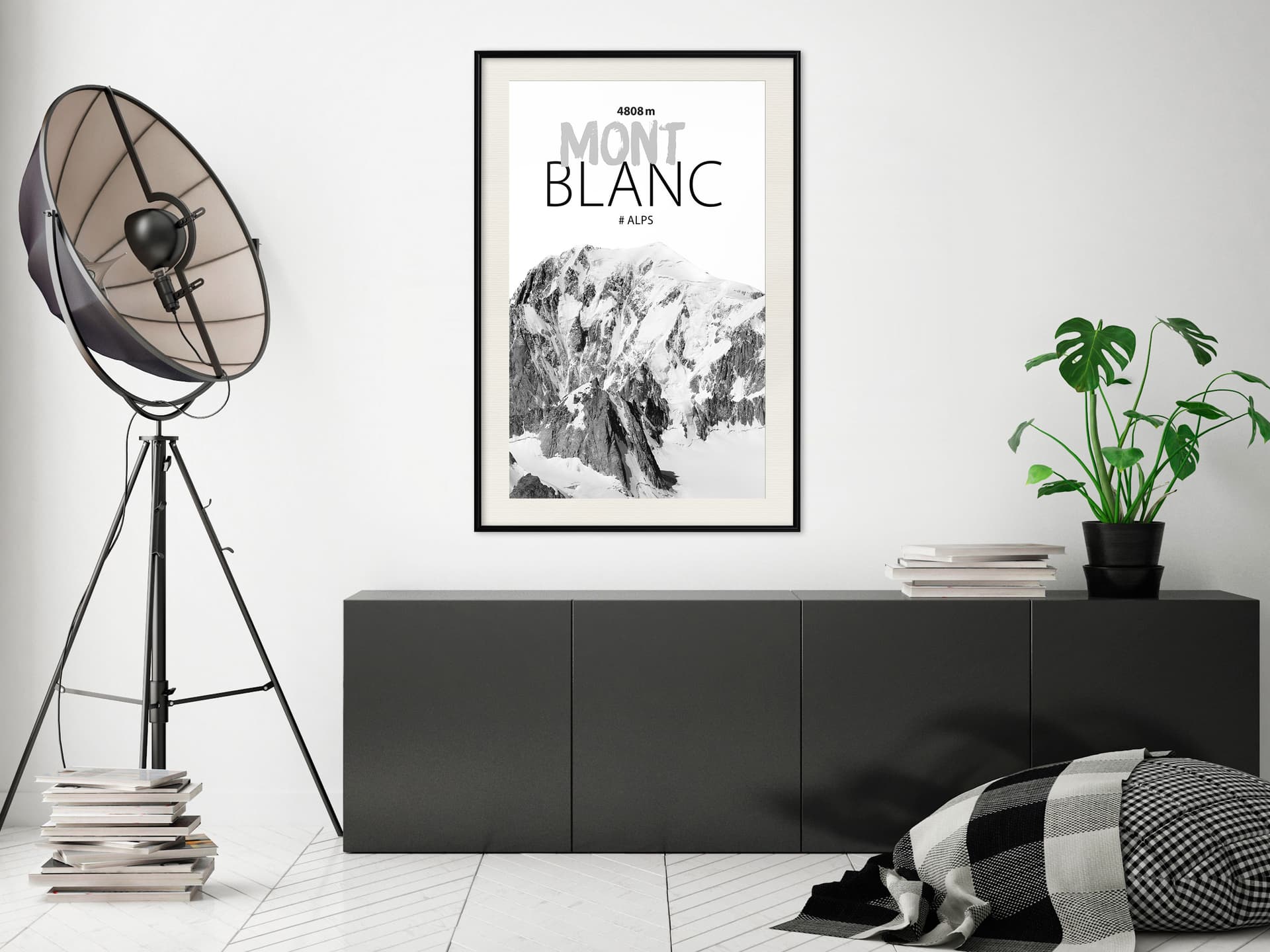 

Plakat - Szczyty świata: Mont Blanc (rozmiar 20x30, wykończenie Rama czarna z passe-partout)