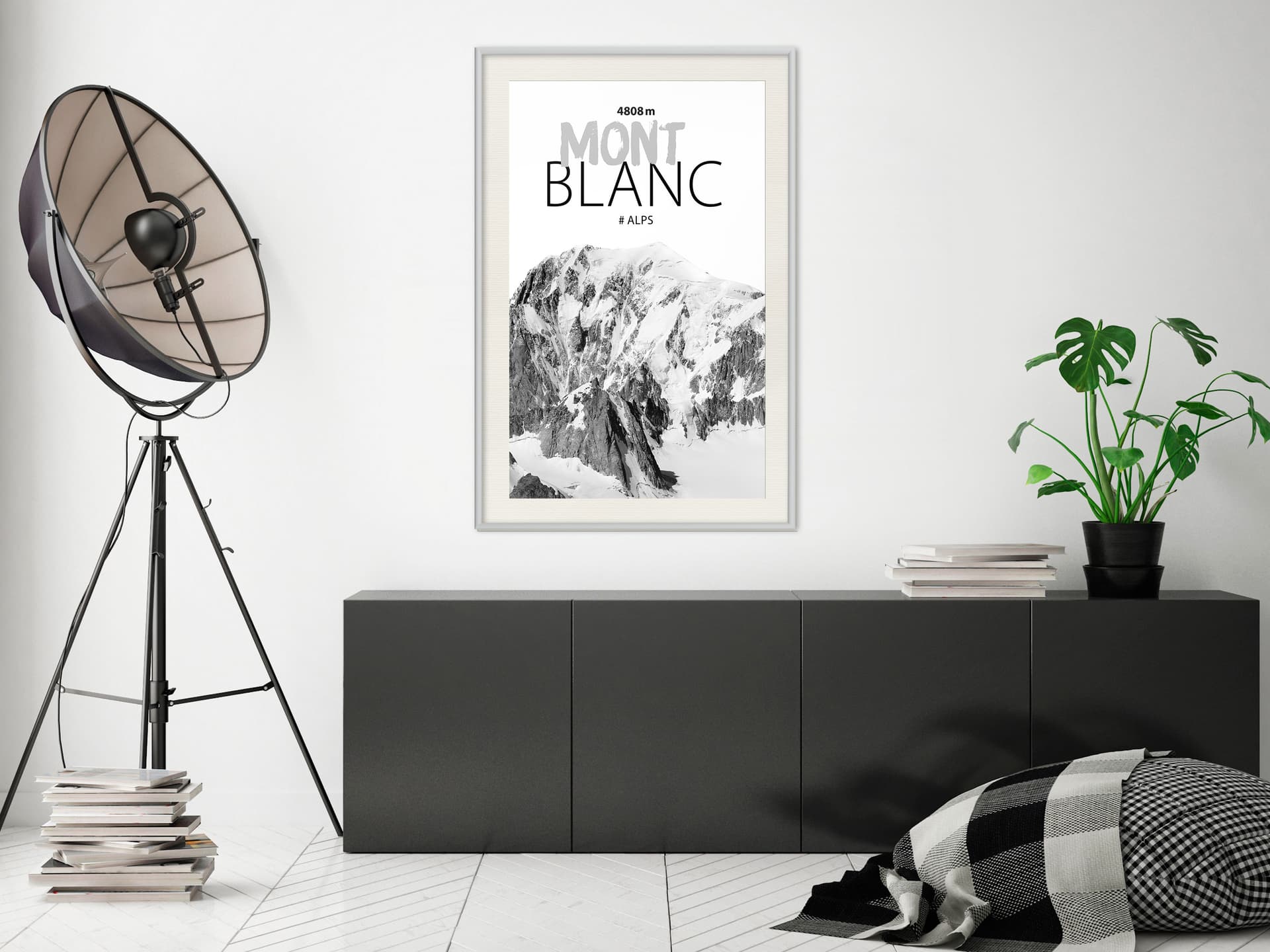

Plakat - Szczyty świata: Mont Blanc (rozmiar 30x45, wykończenie Rama biała z passe-partout)