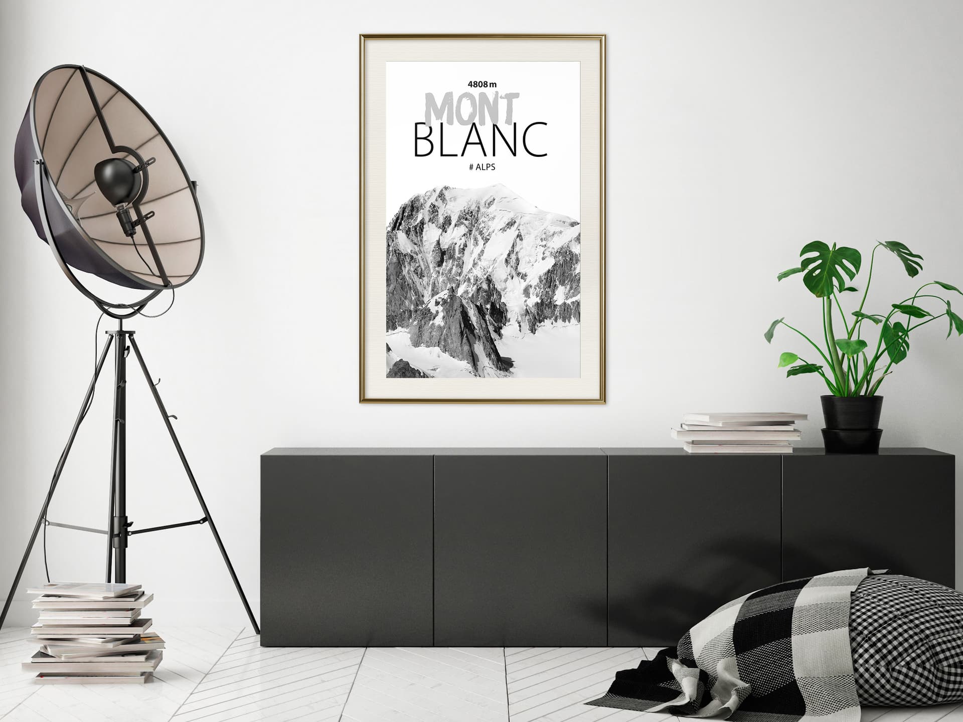 

Plakat - Szczyty świata: Mont Blanc (rozmiar 30x45, wykończenie Rama złota z passe-partout)