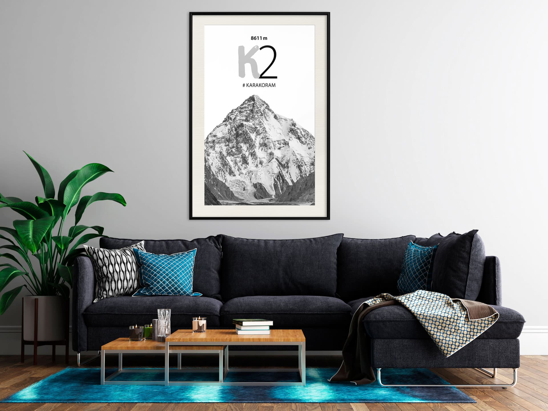 

Plakat - Szczyty świata: K2 (rozmiar 20x30, wykończenie Rama czarna z passe-partout)