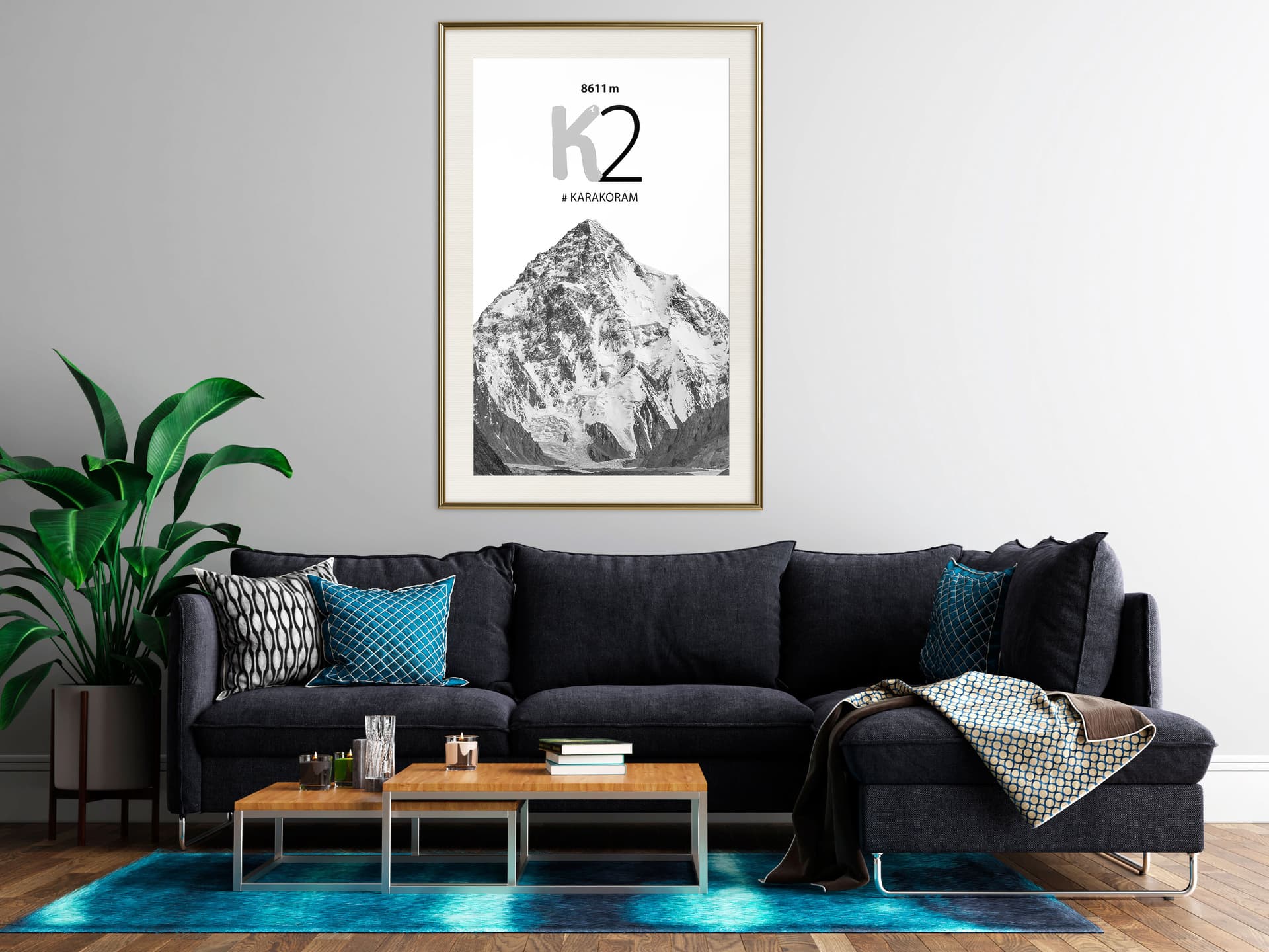 

Plakat - Szczyty świata: K2 (rozmiar 20x30, wykończenie Rama złota z passe-partout)