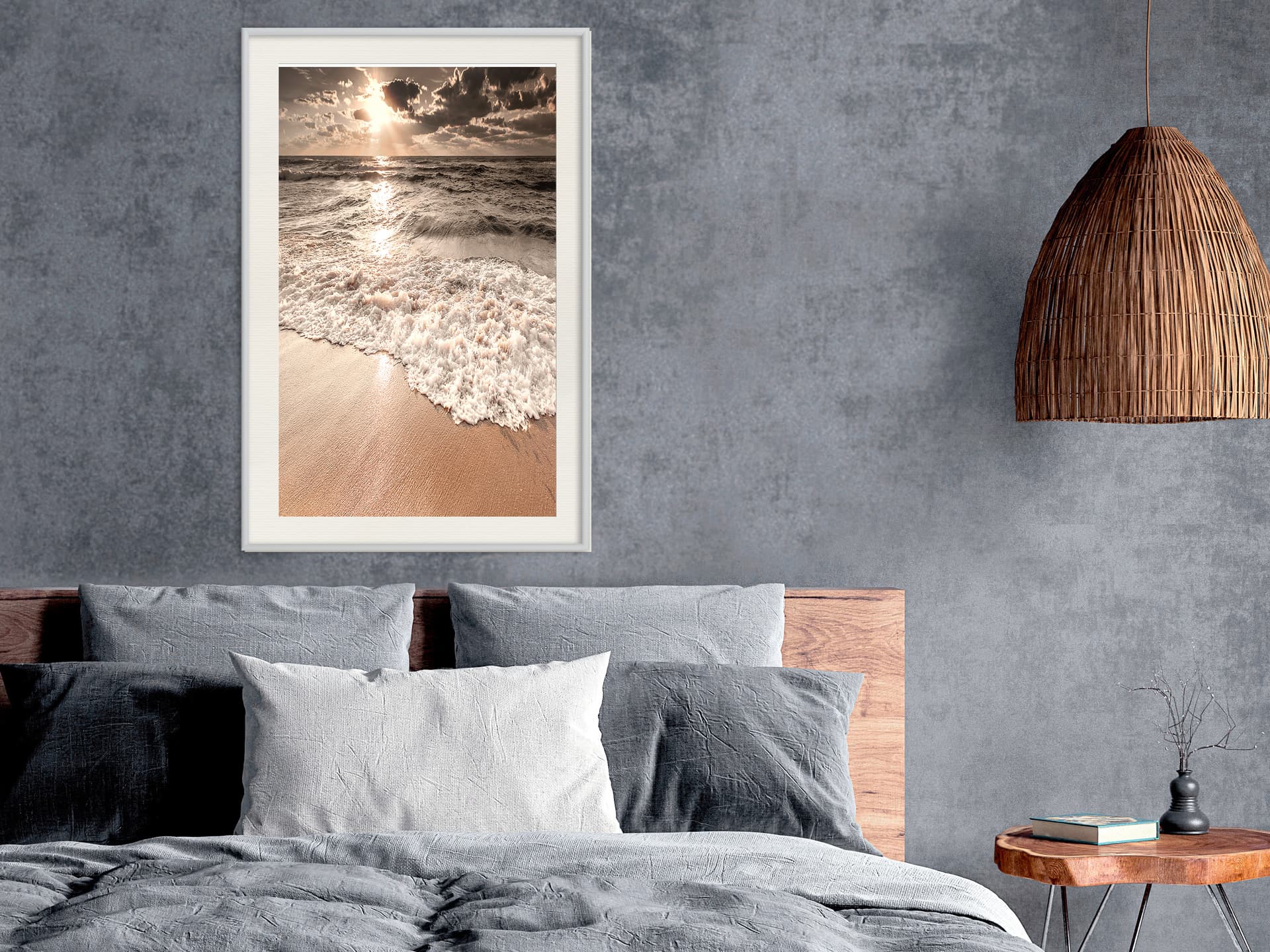 

Plakat - Plaża wspomnień (rozmiar 20x30, wykończenie Rama biała z passe-partout)