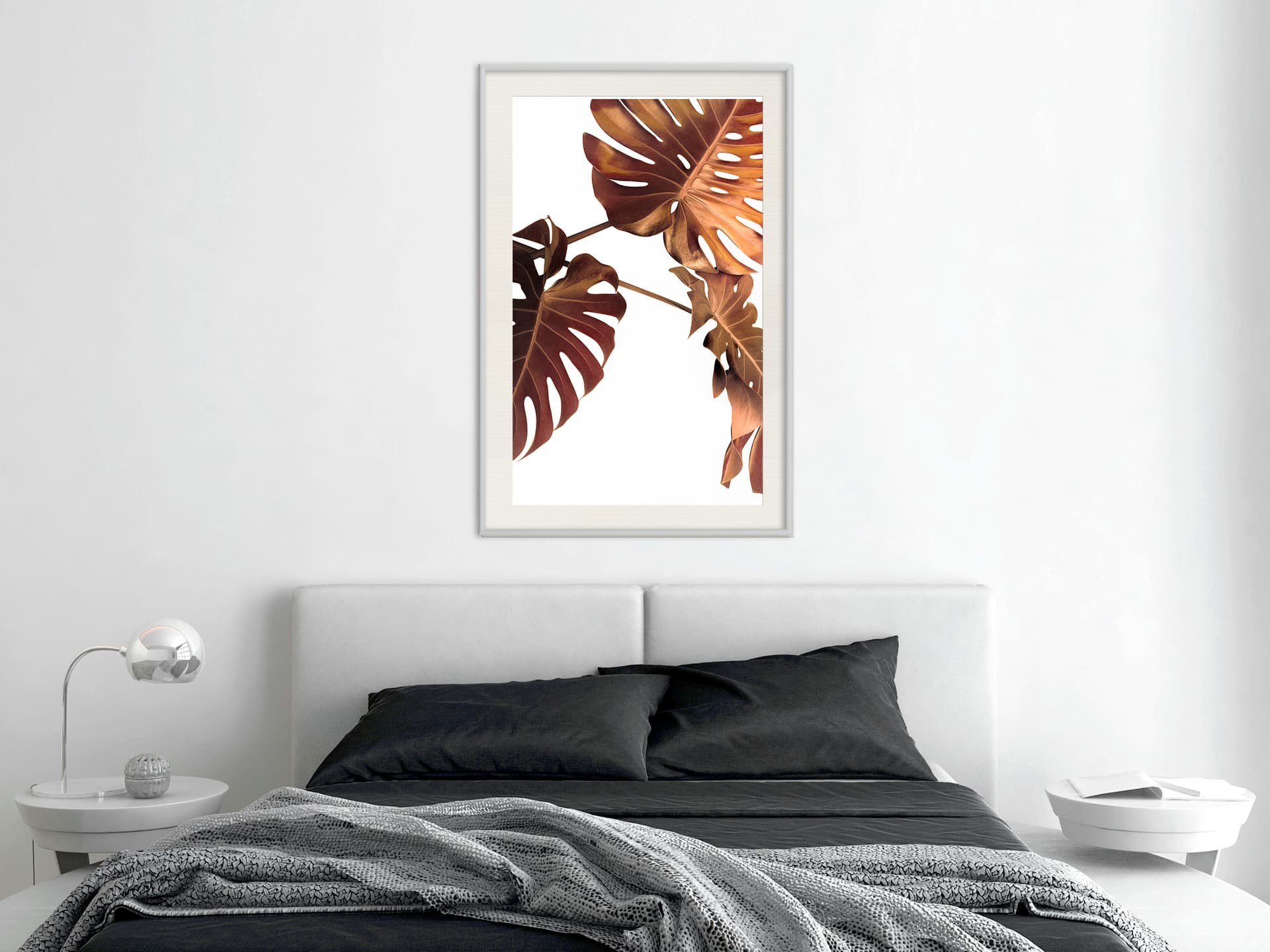 

Plakat - Miedziana monstera (rozmiar 20x30, wykończenie Rama biała z passe-partout)