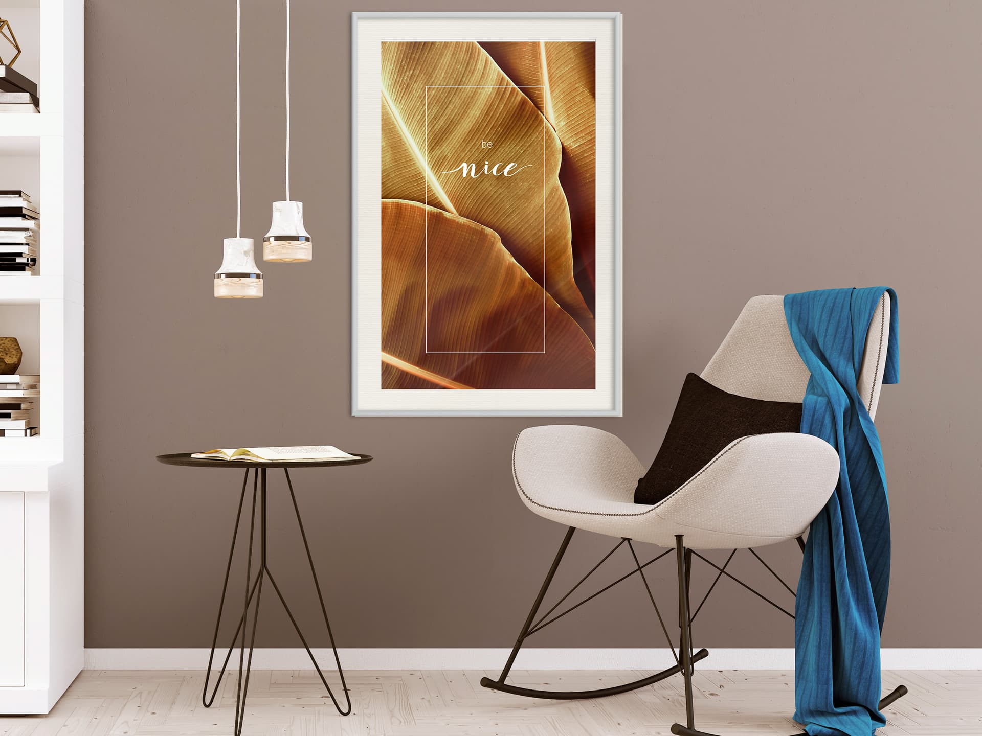 

Plakat - Liście bananowca z przesłaniem (sepia) (rozmiar 20x30, wykończenie Rama biała z passe-partout)