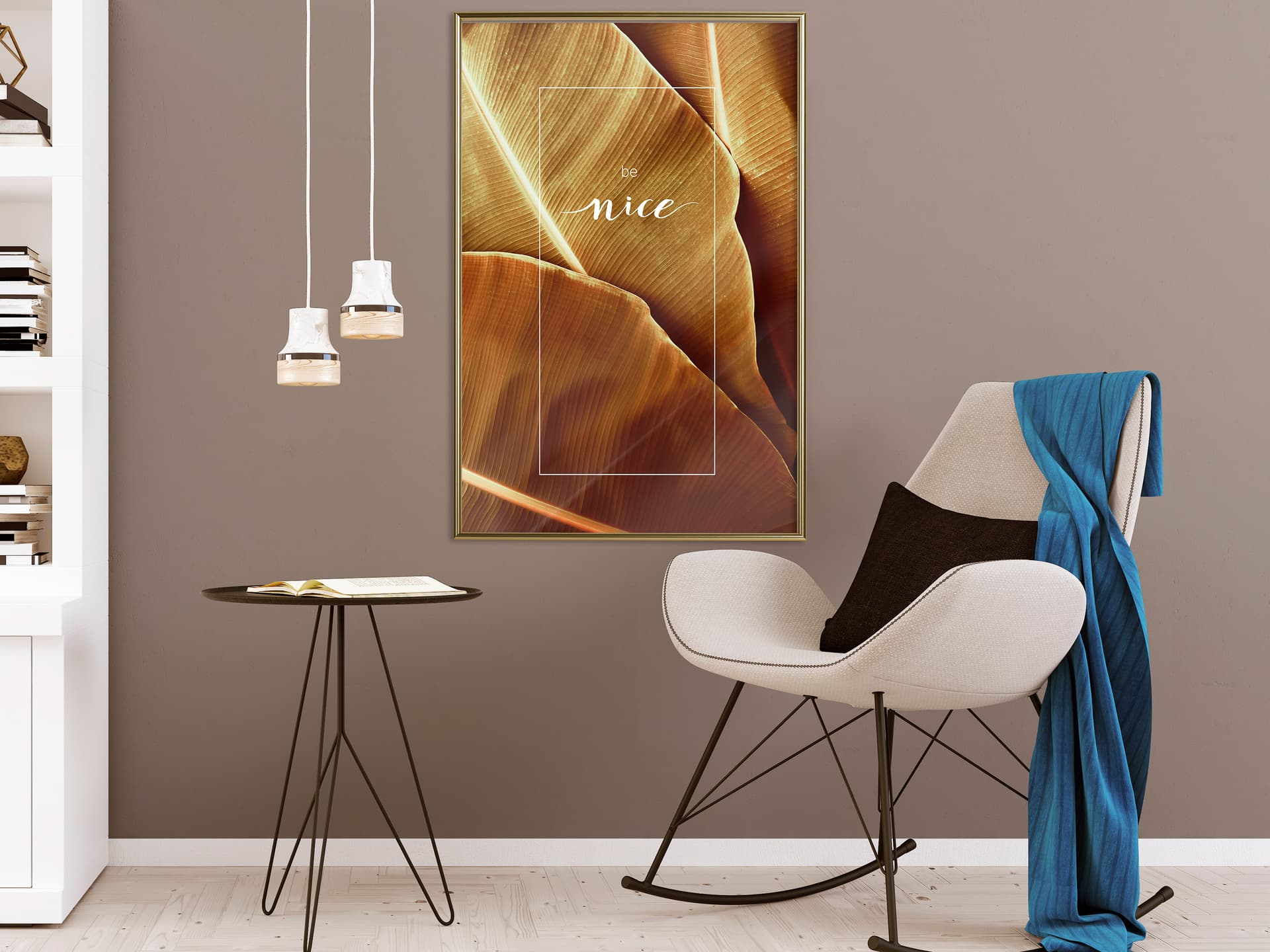 

Plakat - Liście bananowca z przesłaniem (sepia) (rozmiar 20x30, wykończenie Rama złota)