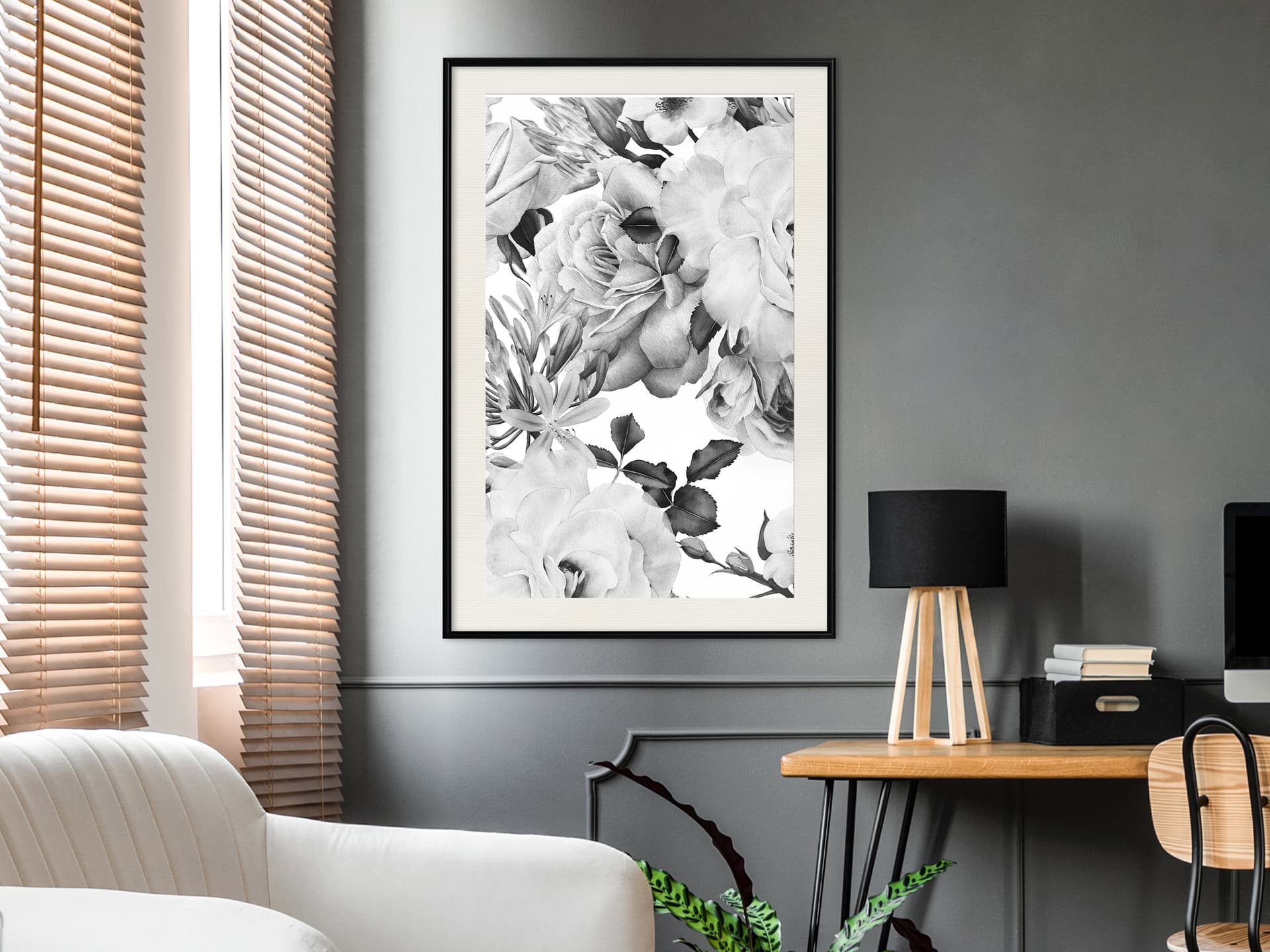 

Plakat - Czarno-biała natura (rozmiar 20x30, wykończenie Rama czarna z passe-partout)