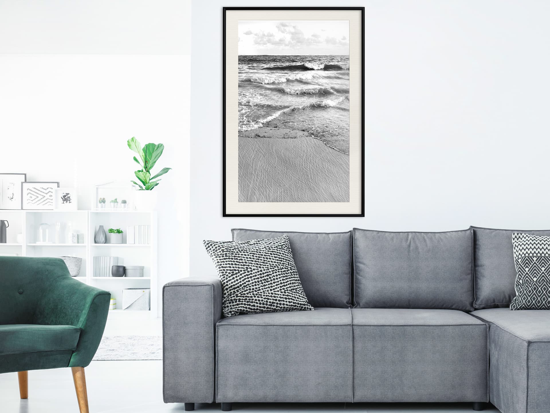 

Plakat - Nad morzem (rozmiar 20x30, wykończenie Rama czarna z passe-partout)
