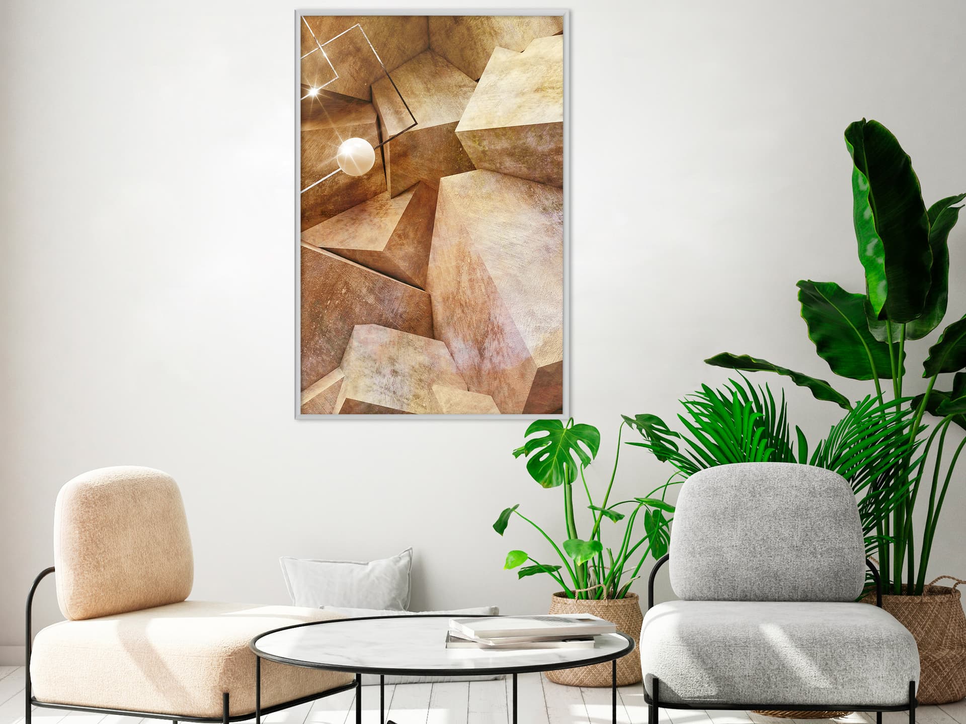 

Plakat - Sześcienne skały (rozmiar 20x30, wykończenie Rama biała)