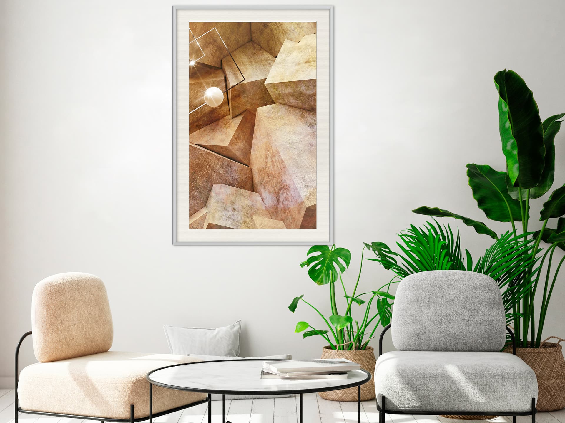 

Plakat - Sześcienne skały (rozmiar 30x45, wykończenie Rama biała z passe-partout)