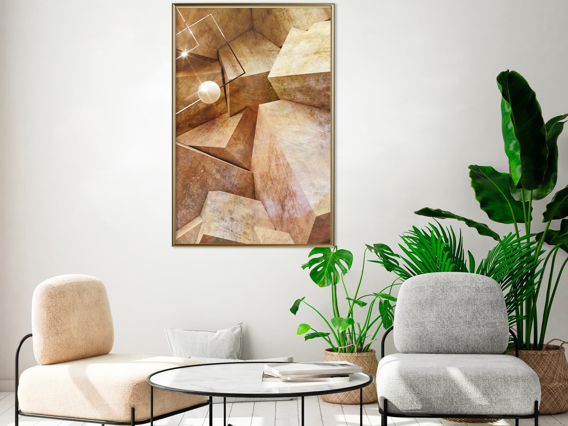 

Plakat - Sześcienne skały (rozmiar 40x60, wykończenie Rama złota)