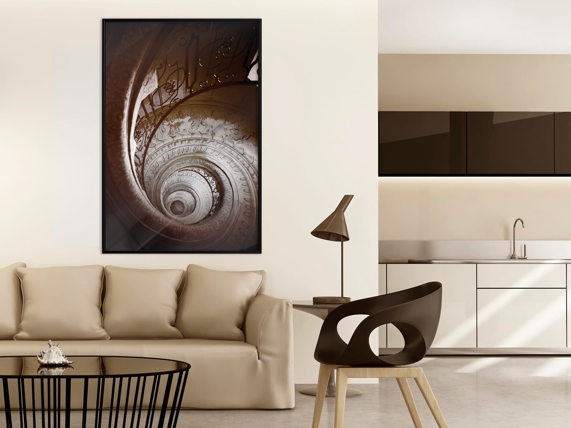 

Plakat - Kręta klatka schodowa (rozmiar 20x30, wykończenie Rama czarna)