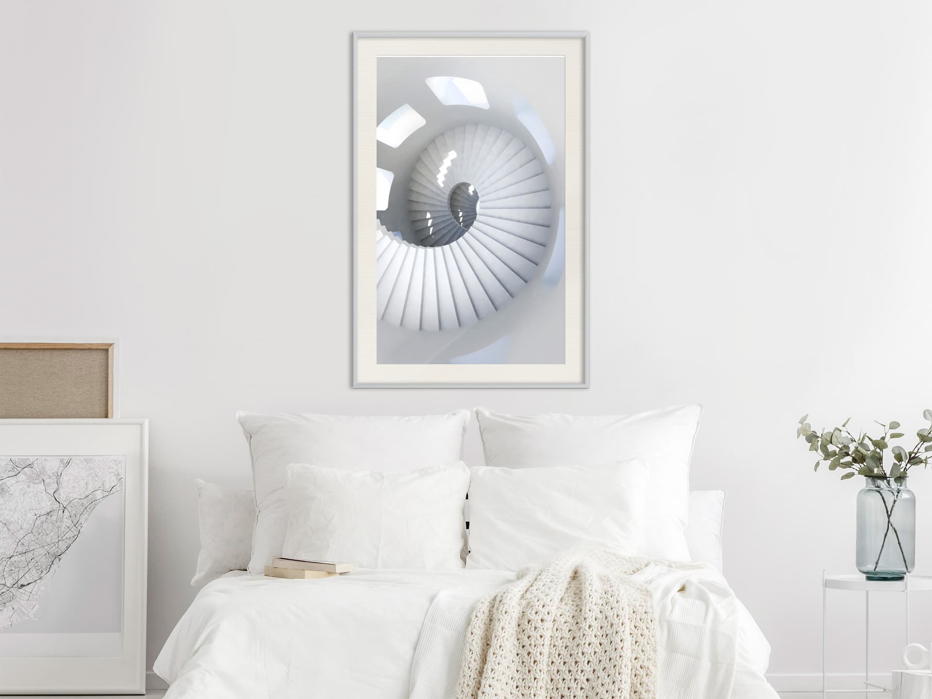 

Plakat - Spiralne schody (rozmiar 20x30, wykończenie Rama biała z passe-partout)
