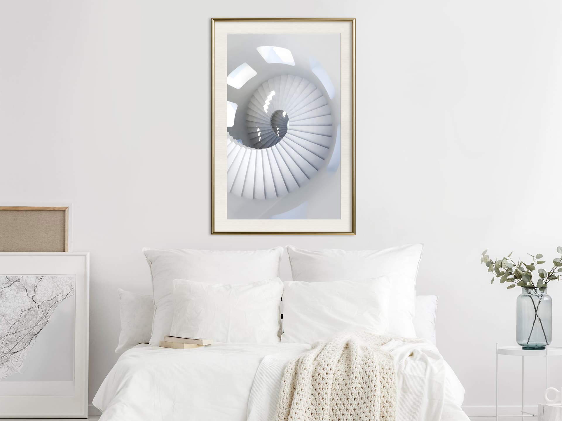 

Plakat - Spiralne schody (rozmiar 20x30, wykończenie Rama złota z passe-partout)
