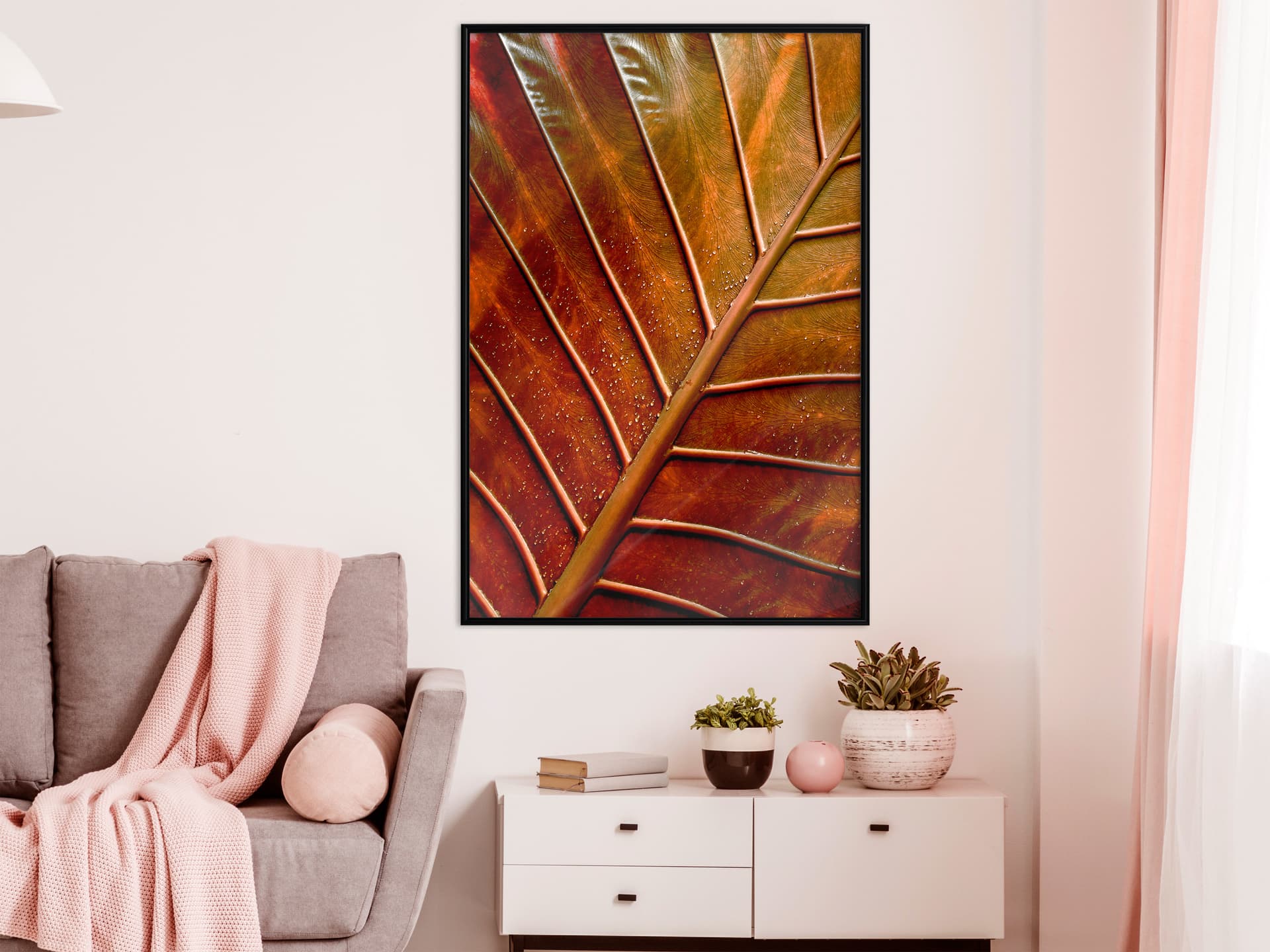 

Plakat - Liść z brązu (rozmiar 40x60, wykończenie Rama czarna)