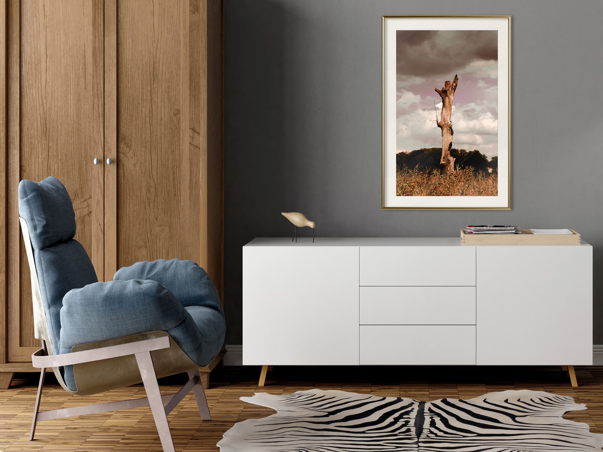

Plakat - Samotność w naturze (rozmiar 30x45, wykończenie Rama złota z passe-partout)