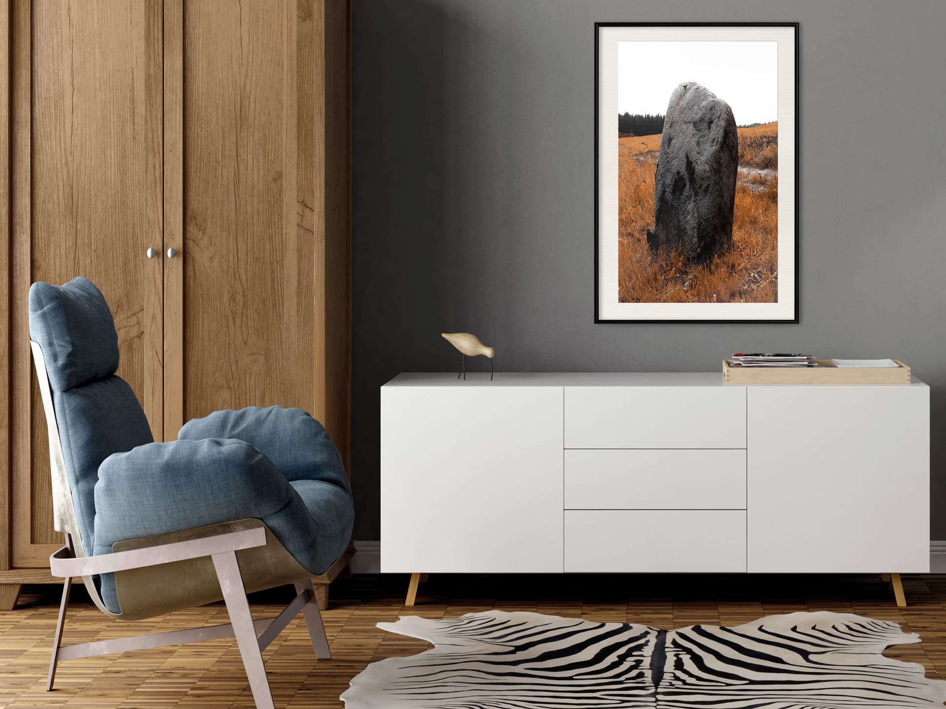 

Plakat - Kamień spotkań (rozmiar 20x30, wykończenie Rama czarna z passe-partout)