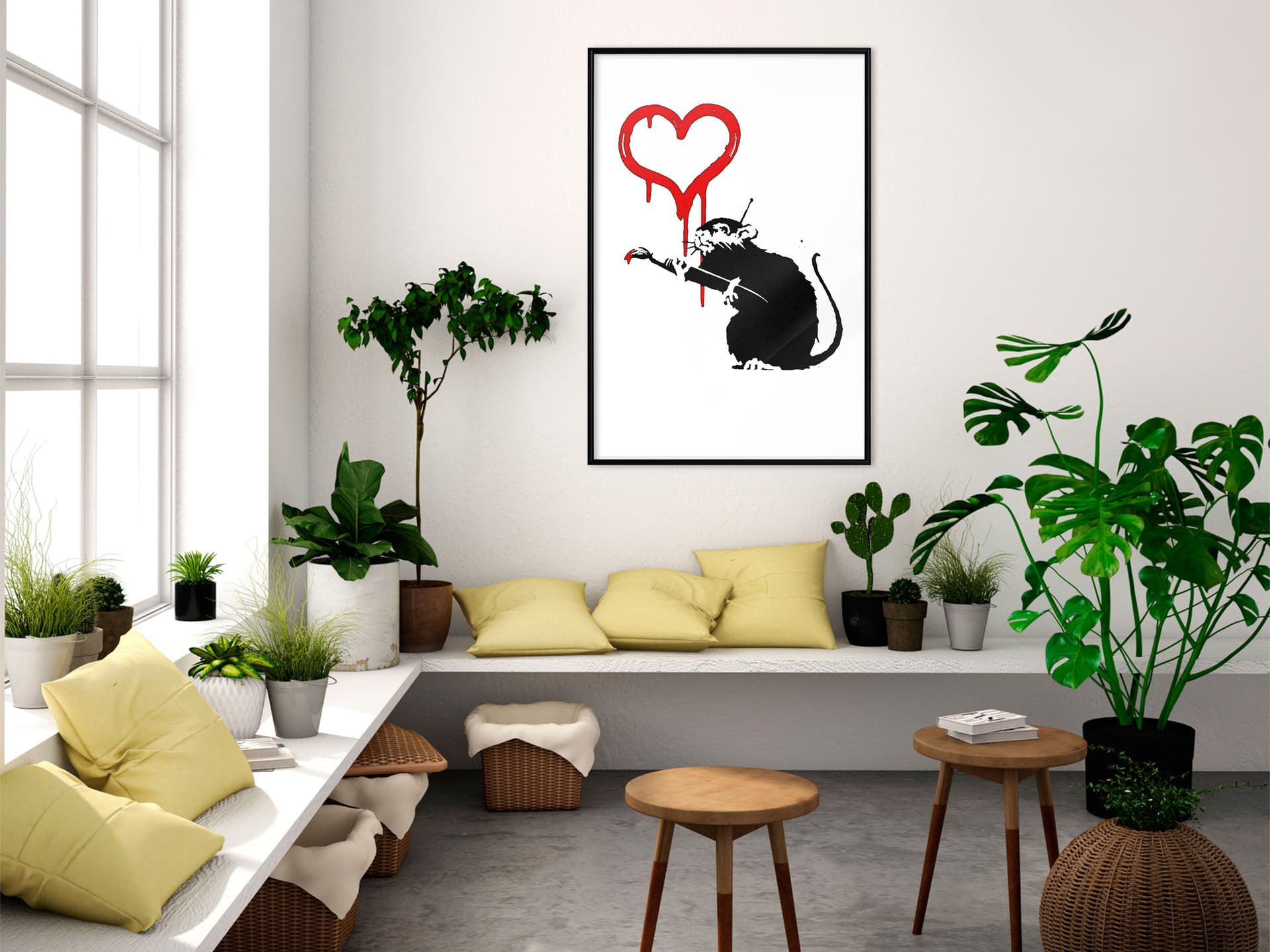 

Plakat - Banksy: Love Rat (rozmiar 40x60, wykończenie Rama czarna)