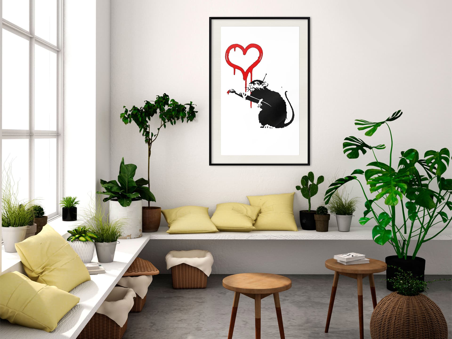 

Plakat - Banksy: Love Rat (rozmiar 20x30, wykończenie Rama czarna z passe-partout)