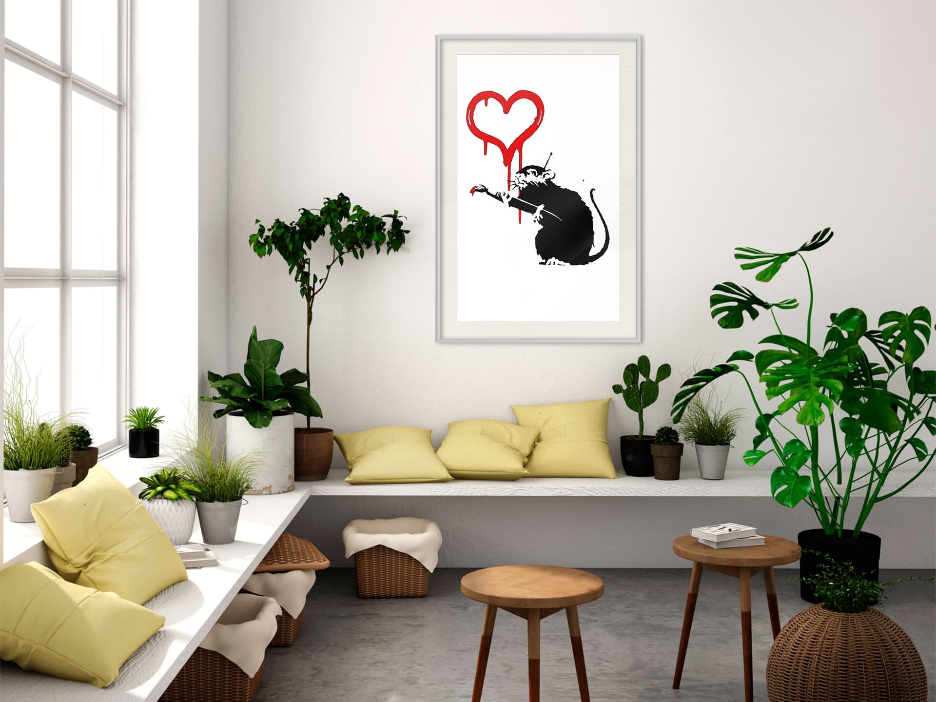 

Plakat - Banksy: Love Rat (rozmiar 40x60, wykończenie Rama biała z passe-partout)