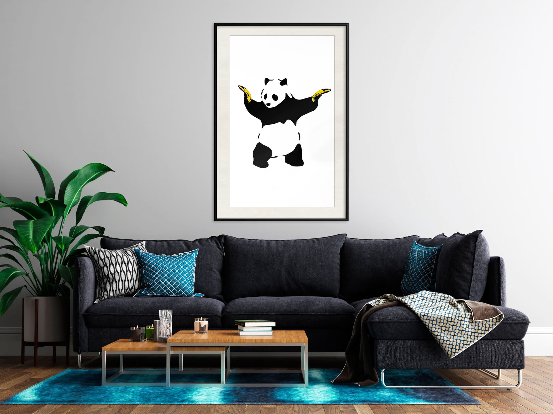 

Plakat - Banksy: Panda With Guns (rozmiar 40x60, wykończenie Rama czarna z passe-partout)