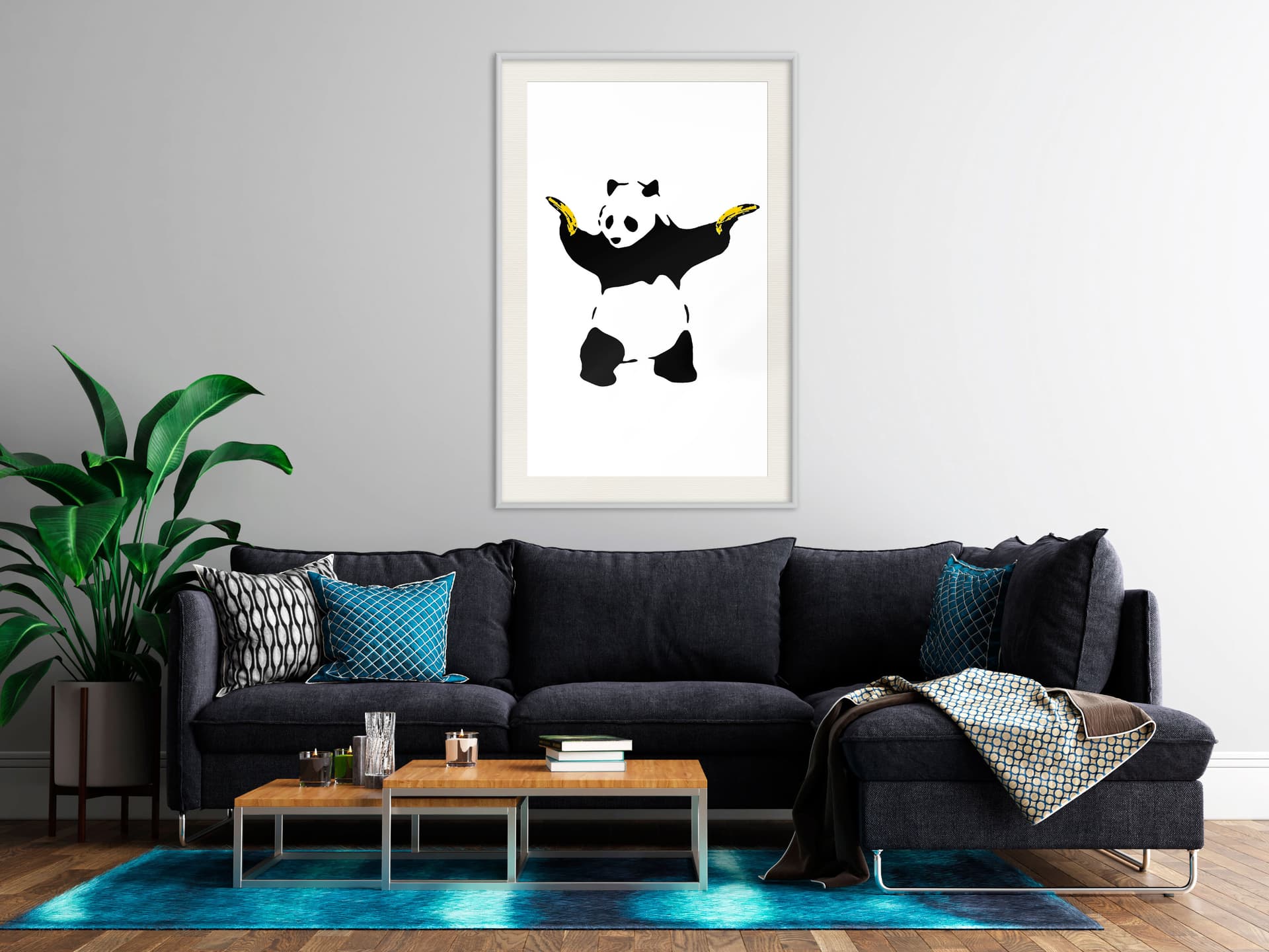 

Plakat - Banksy: Panda With Guns (rozmiar 20x30, wykończenie Rama biała z passe-partout)