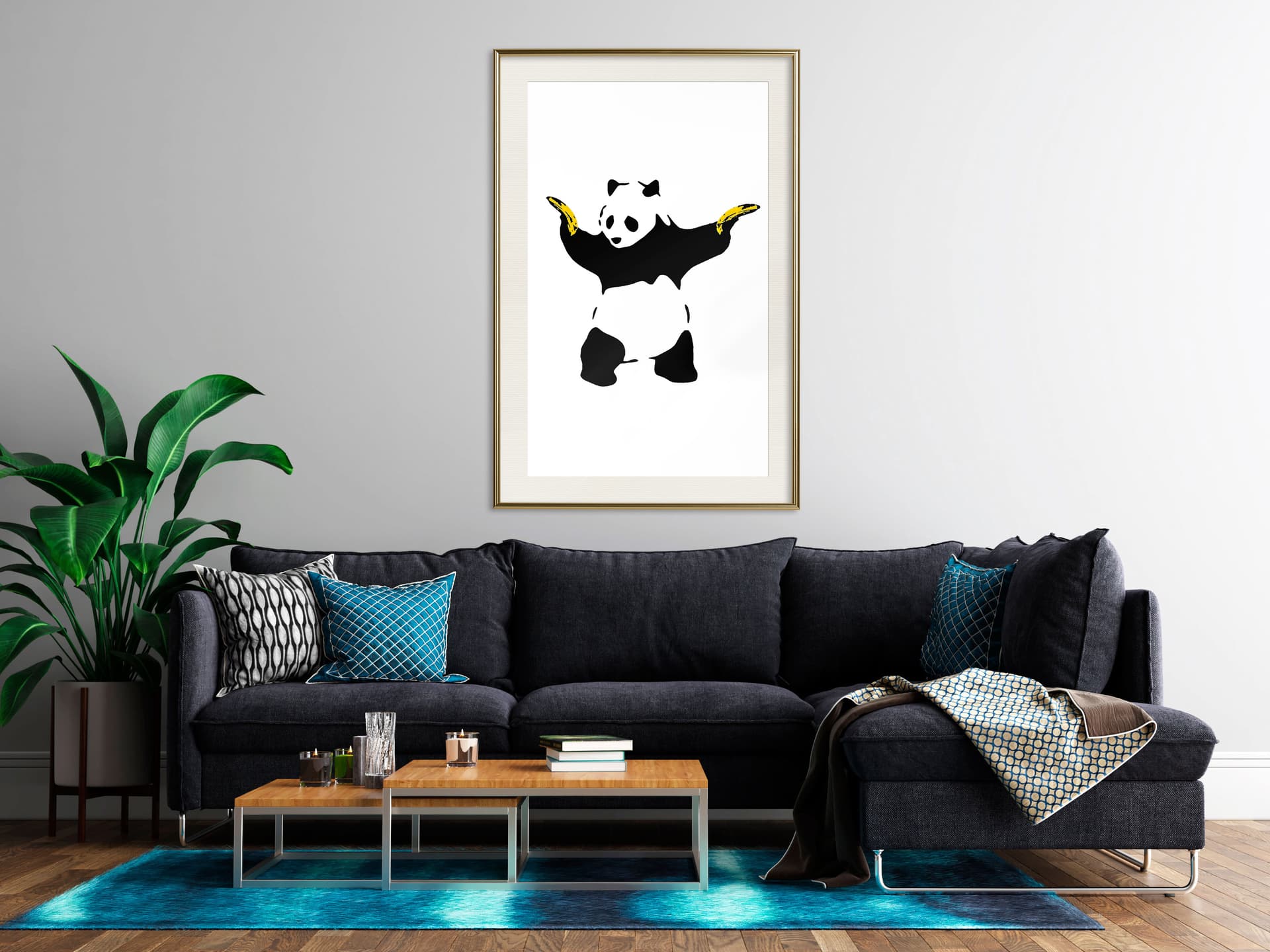 

Plakat - Banksy: Panda With Guns (rozmiar 40x60, wykończenie Rama złota z passe-partout)