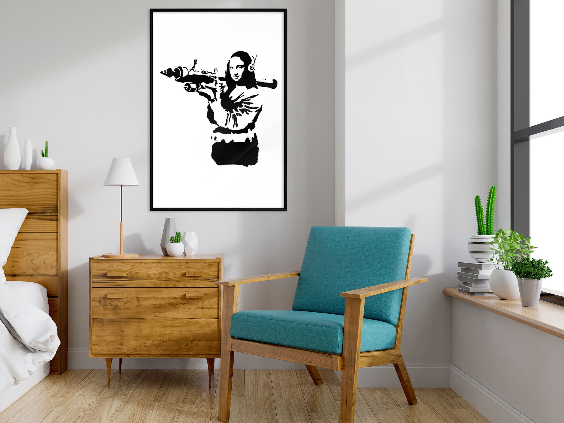 

Plakat - Banksy: Mona Lisa with Bazooka II (rozmiar 40x60, wykończenie Rama czarna)