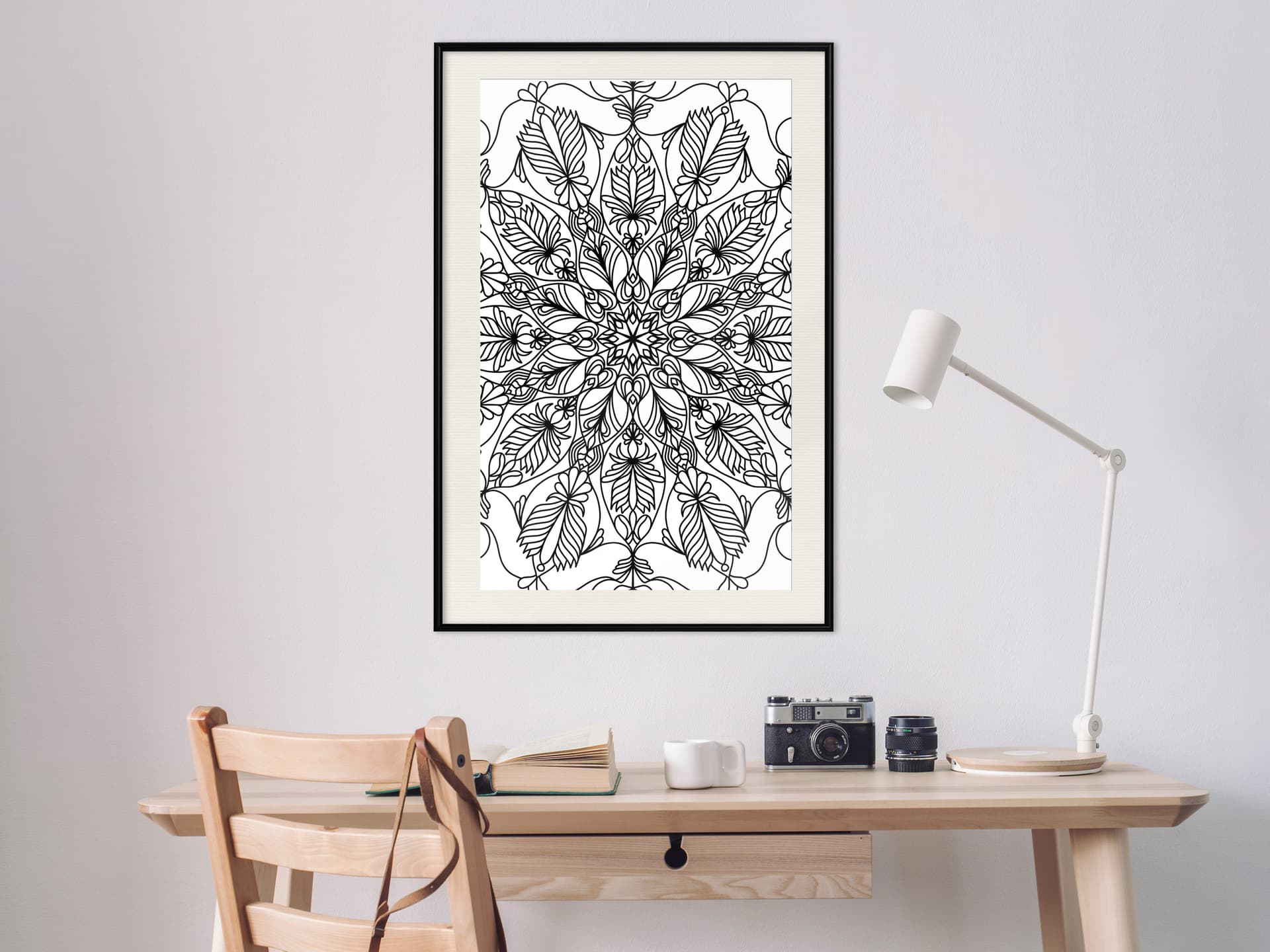 

Plakat - Pokoloruj swoją mandalę I (rozmiar 20x30, wykończenie Rama czarna z passe-partout)