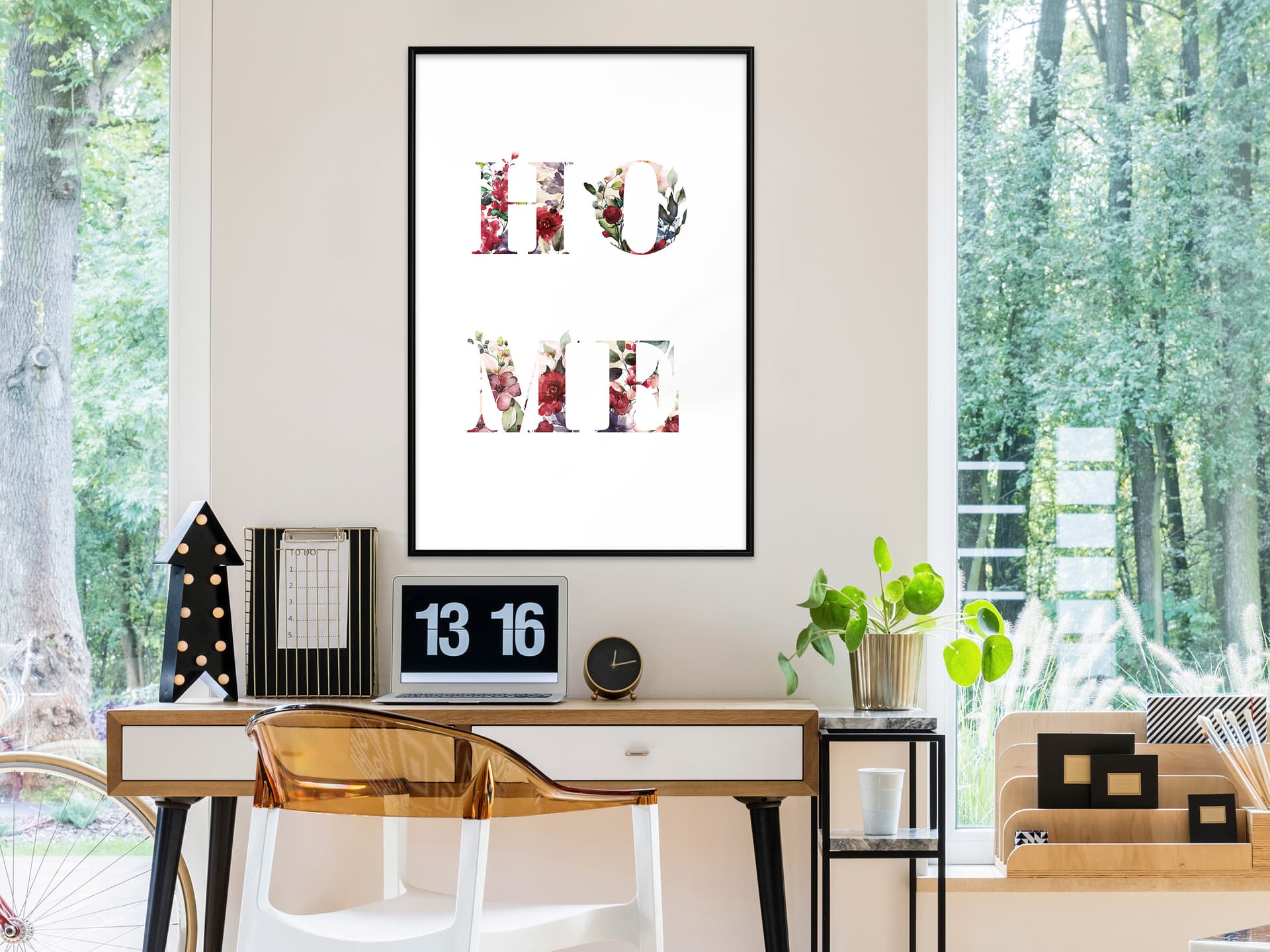 

Plakat - Kwiatowe Home (rozmiar 30x45, wykończenie Rama czarna)