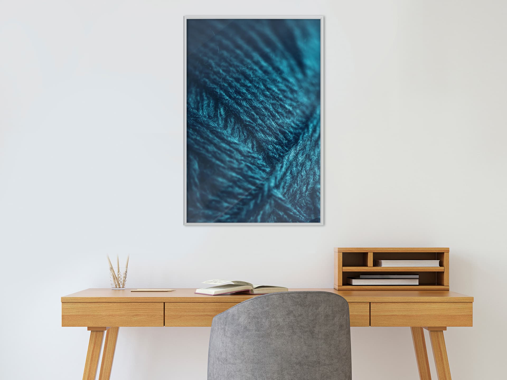 

Plakat - Kłębek myśli (rozmiar 20x30, wykończenie Rama biała)
