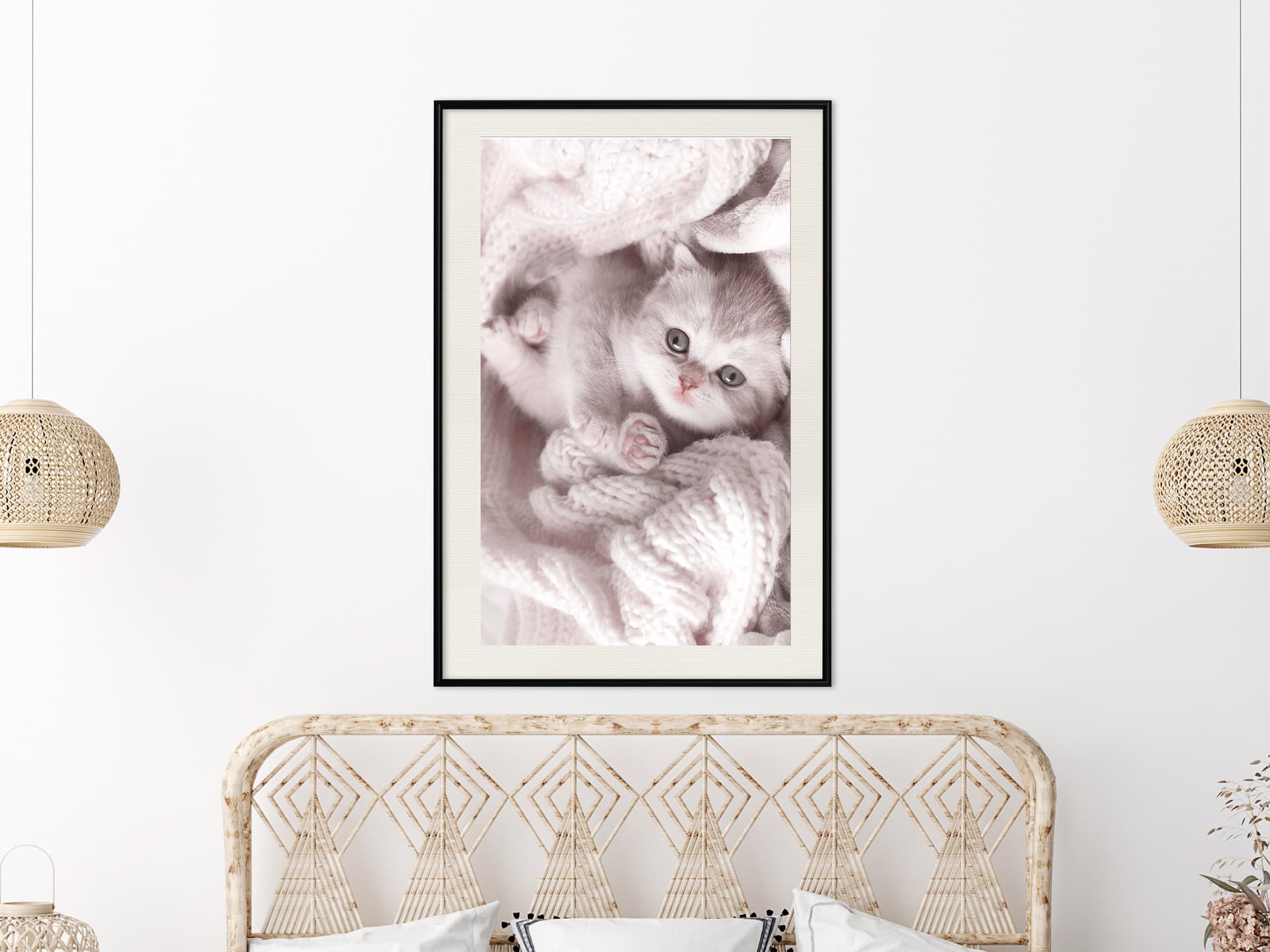 

Plakat - Zaplątany w sweter (rozmiar 30x45, wykończenie Rama czarna z passe-partout)