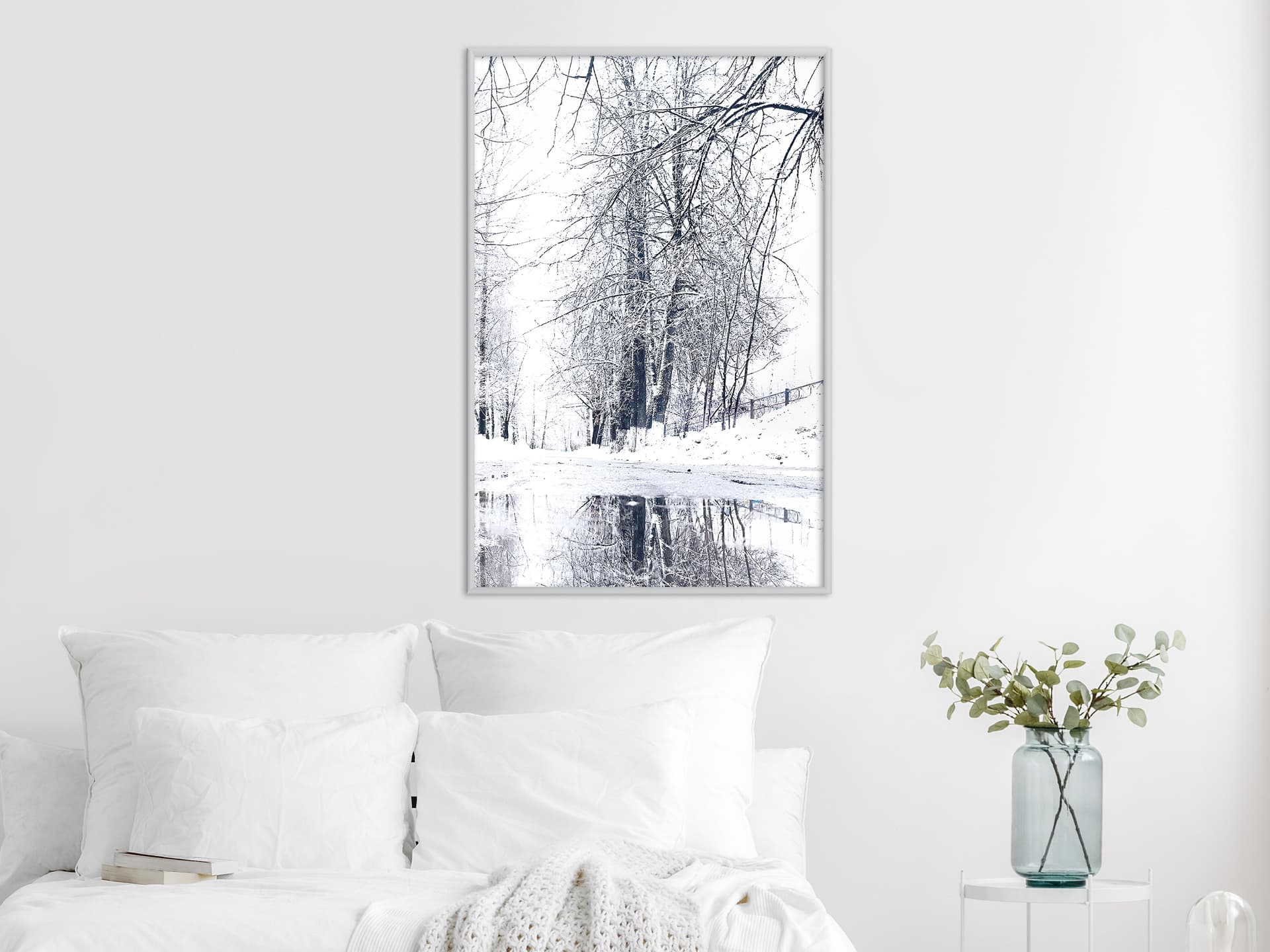 

Plakat - Ośnieżony park (rozmiar 20x30, wykończenie Rama biała)